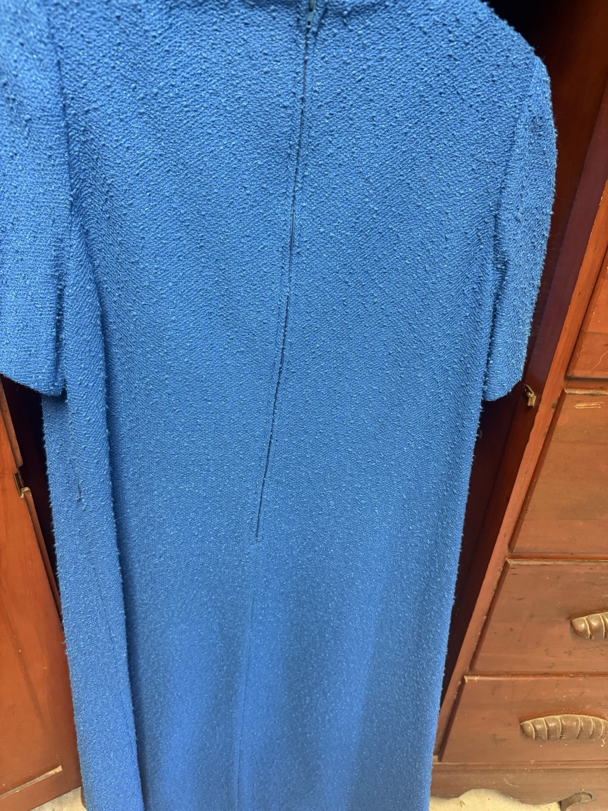 Vintage Leslie Pomer Blue Dress With Jacket, Size 18