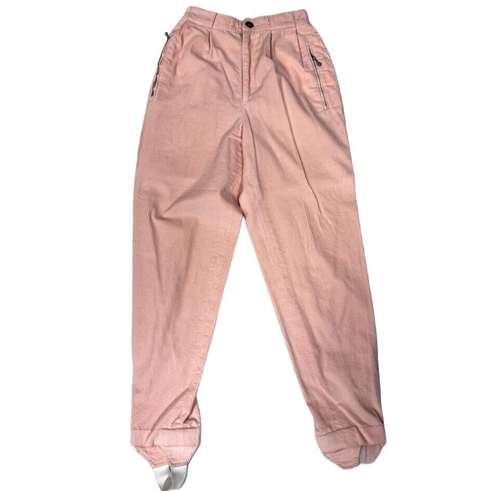 VTG 80s Chaus Ski Suit Pink 3Pc Nylon Jacket Sweater Pants Set S/M