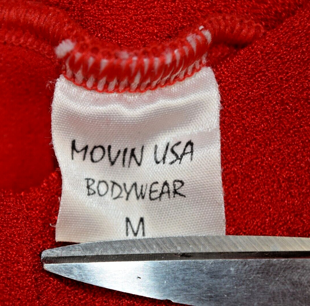 Vintage Pants Movin USA Bodywear W22 L31 80s Vibrant Red Soft Textured Cotton