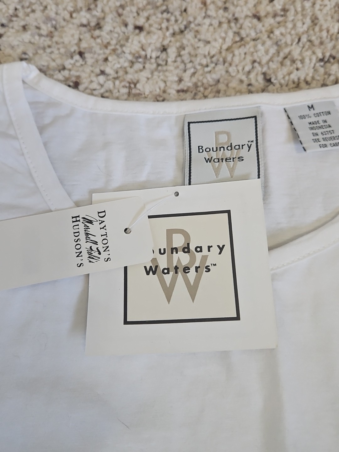 Vtg Rare New With Tags Boundary Waters Women’s Art Geometric Beaded Shirt Medium