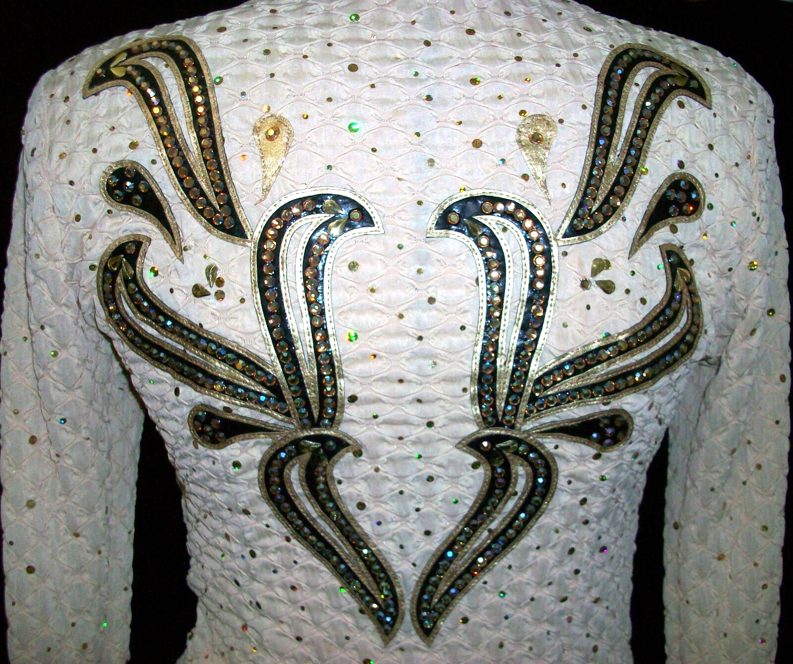 Swarvoski Crystal WOODS Western Horsemanship Rail Rodeo Show Girl S Woman Shirt