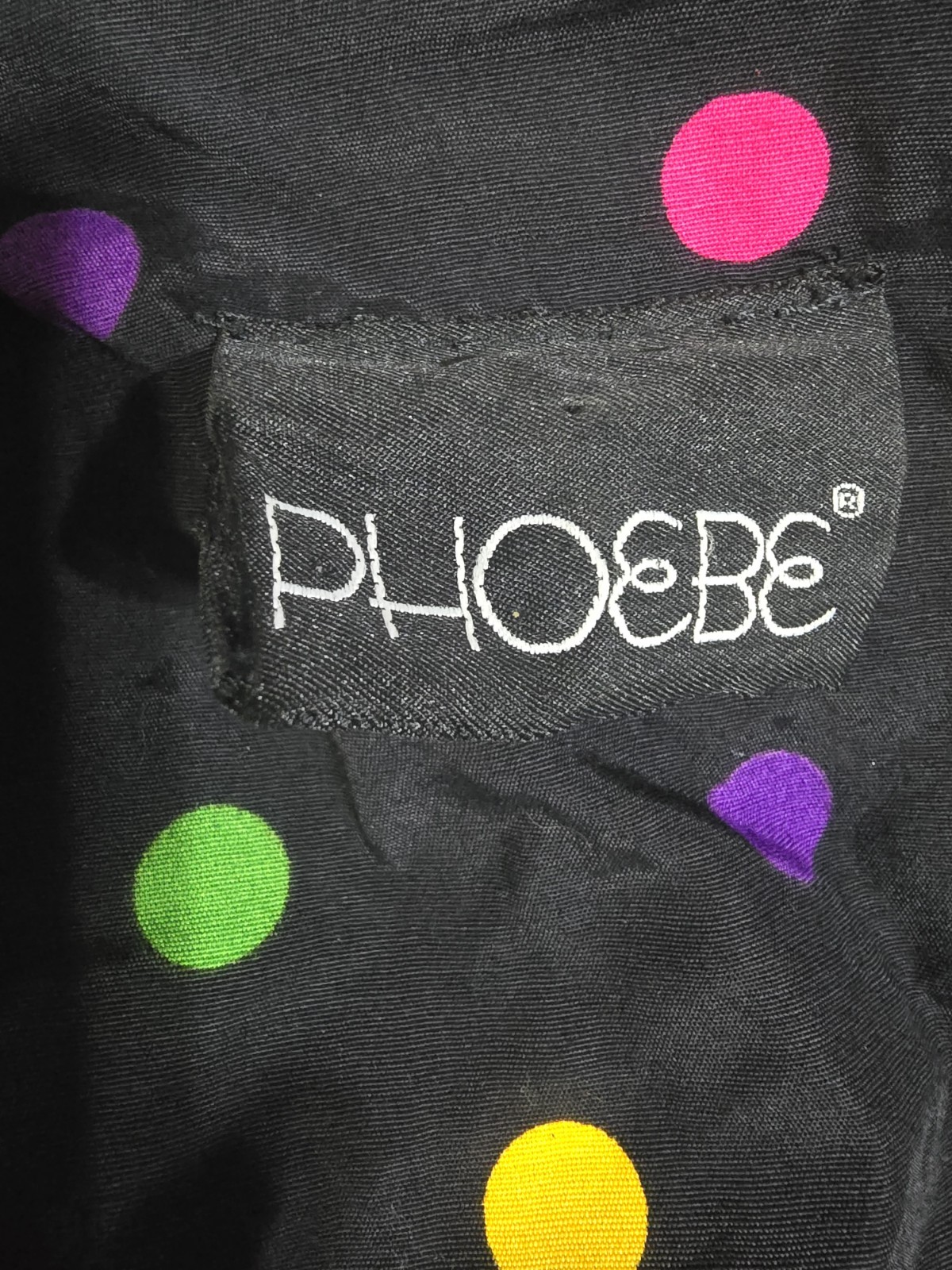 1980’s Phoebe Brand Black Dotted Dress With Flaired Skirt Stranger Things