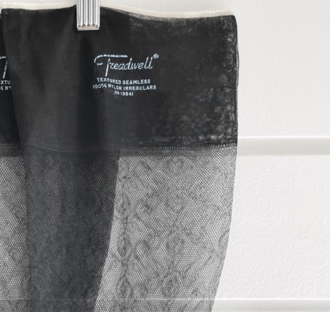 Vintage Hanes Treadwell Women’s Black Textured Seamless Thigh High Stockings Irr