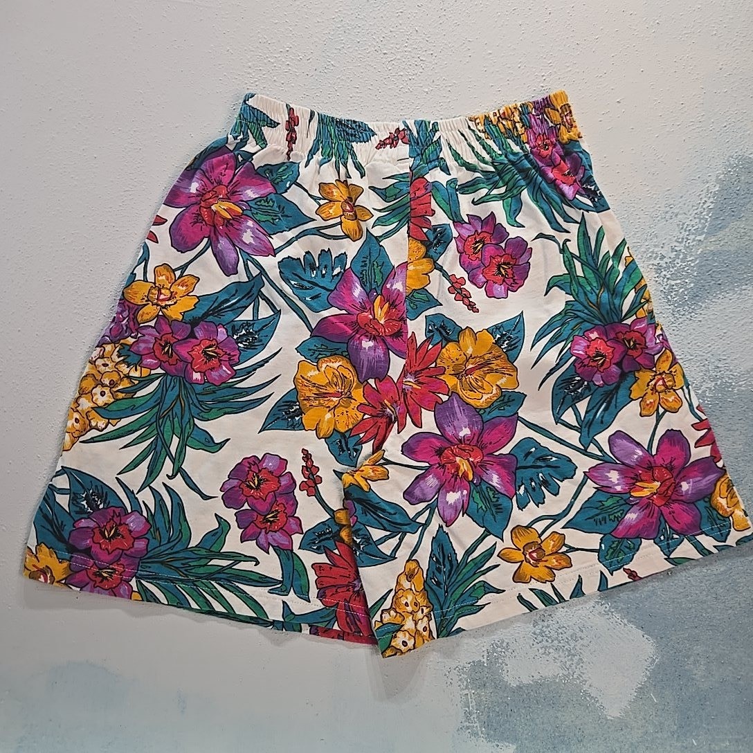 VTG Jason Maxwell AOP 1980s M Shorts Women Tropical Floral Pineapple Cotton GUC