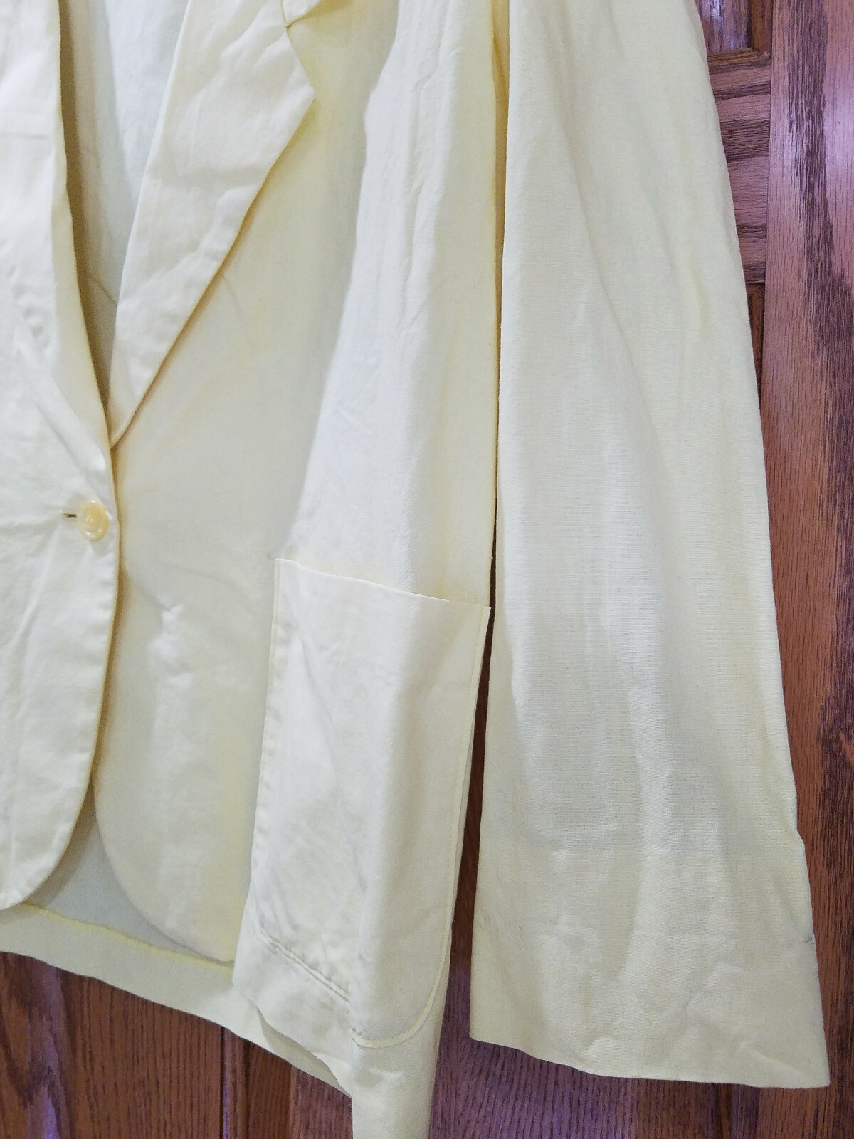 Vtg New Departures Women’s Light Yellow Jacket Suit Coat Blazer Sz M