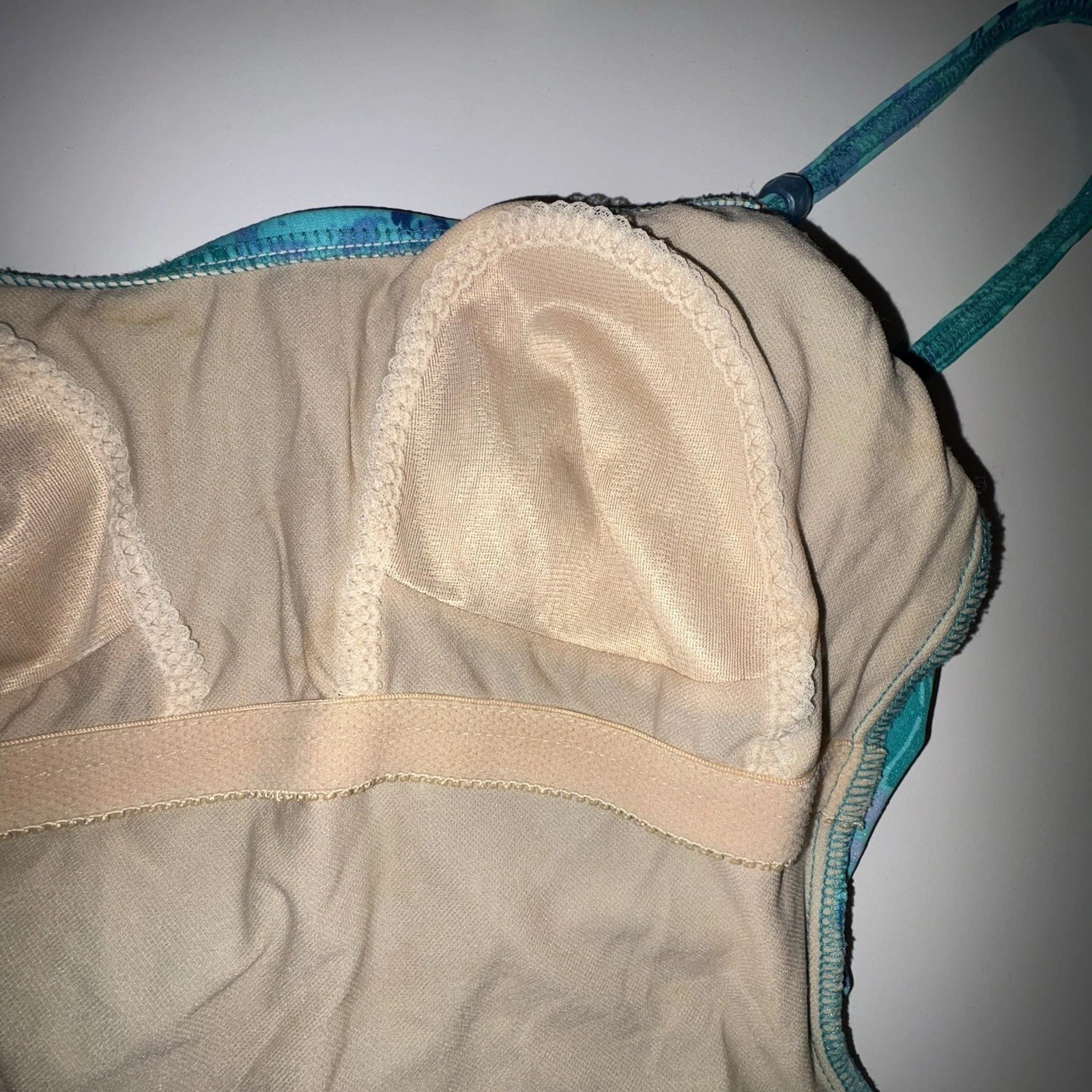 Vtg Cole Of California 90’s One Piece Swimsuit Size 8 Blue Floral Metallic Print