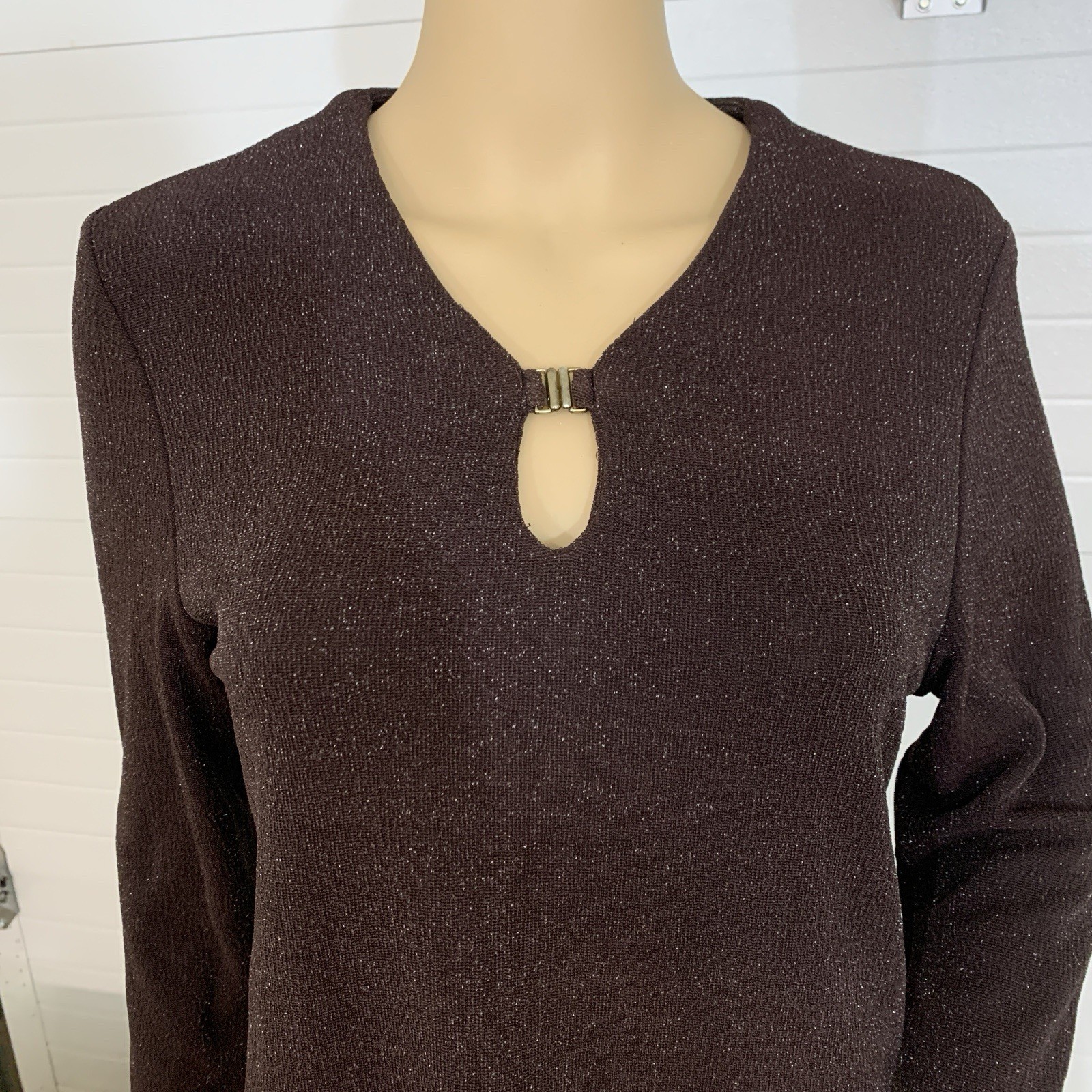Vintage Ilyza New York Sz M Sparkling Tunic V Neck Dress L/S Cocktail Whimsigoth