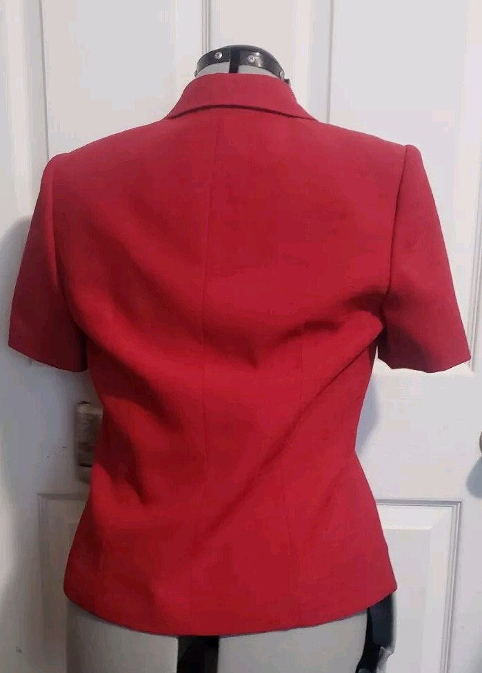 Kasper for ASL Vintage Pimento Red Blazer size 6 Shoulder Pads New NWT
