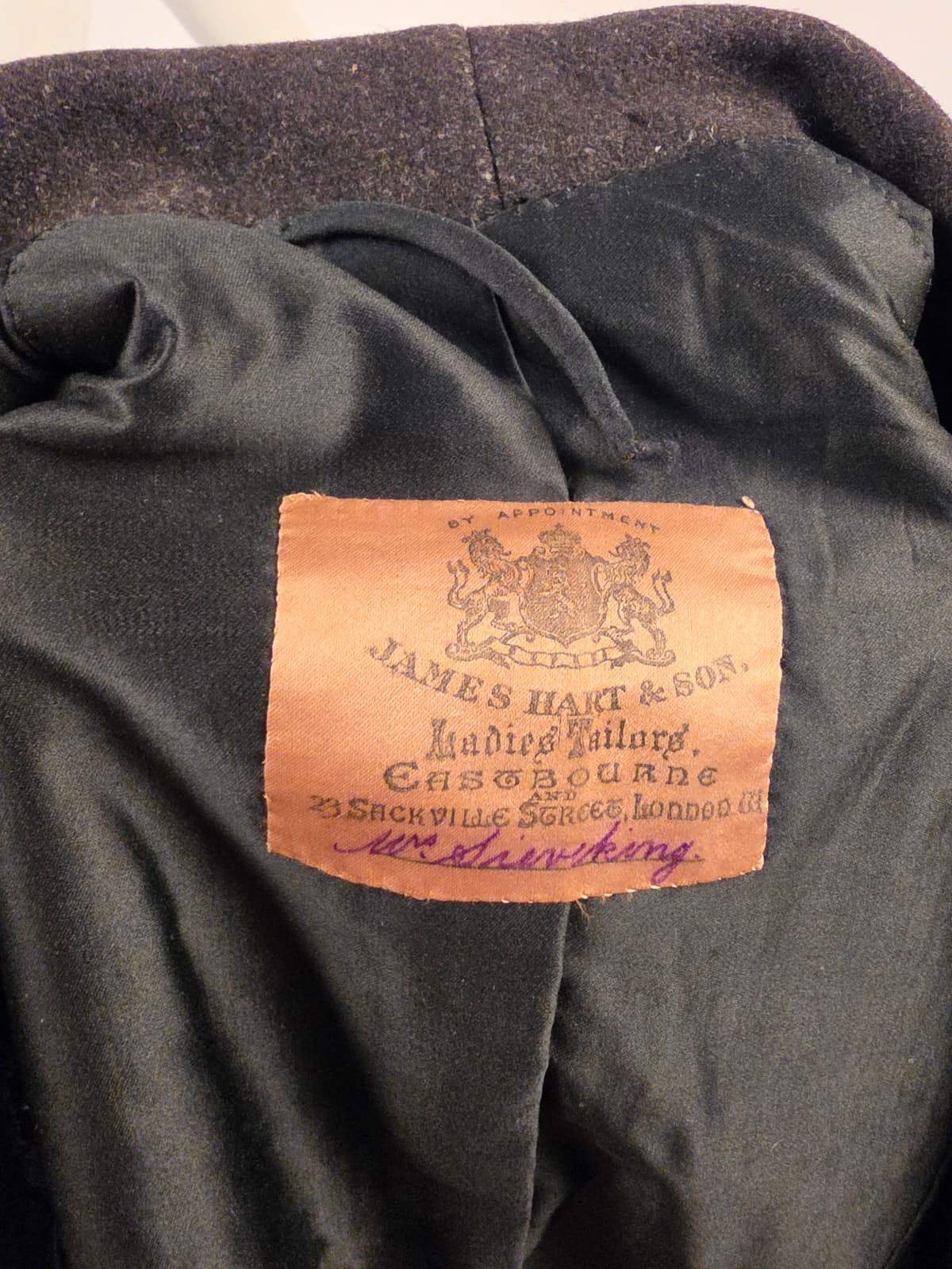 XS ANTIQUE EDWARDIAN WOOL RIDING JACKET W ORIGINAL LONDON LABEL