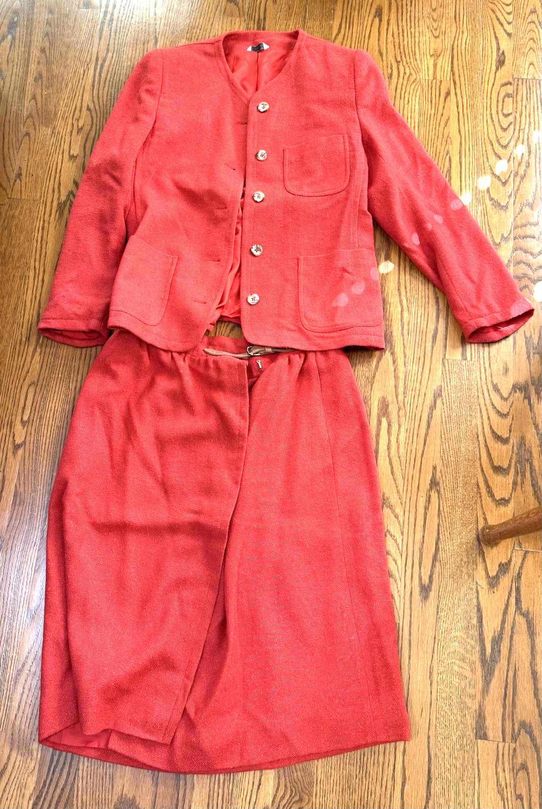 Vintage LIZ CLAIBORNE Bittersweet Rayon Flax Mix Suit Skirt Top Size 14
