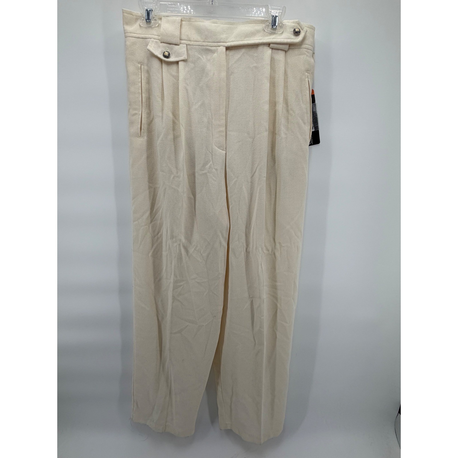 VTG 90s Counterparts High Waisted Pleated Trousers Ivory Lace Size 16 NWT Taper