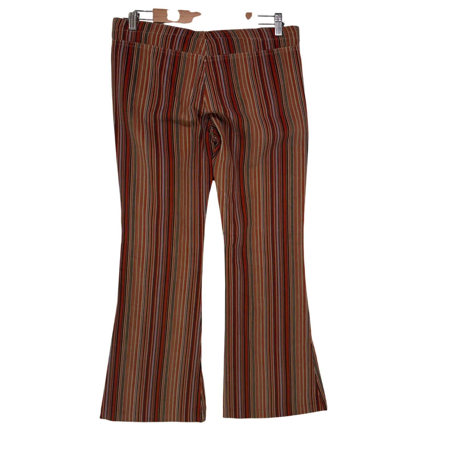 Vintage lei Corduroy Flare Pants 5 Multi Color Striped Low Rise Hippie Festival