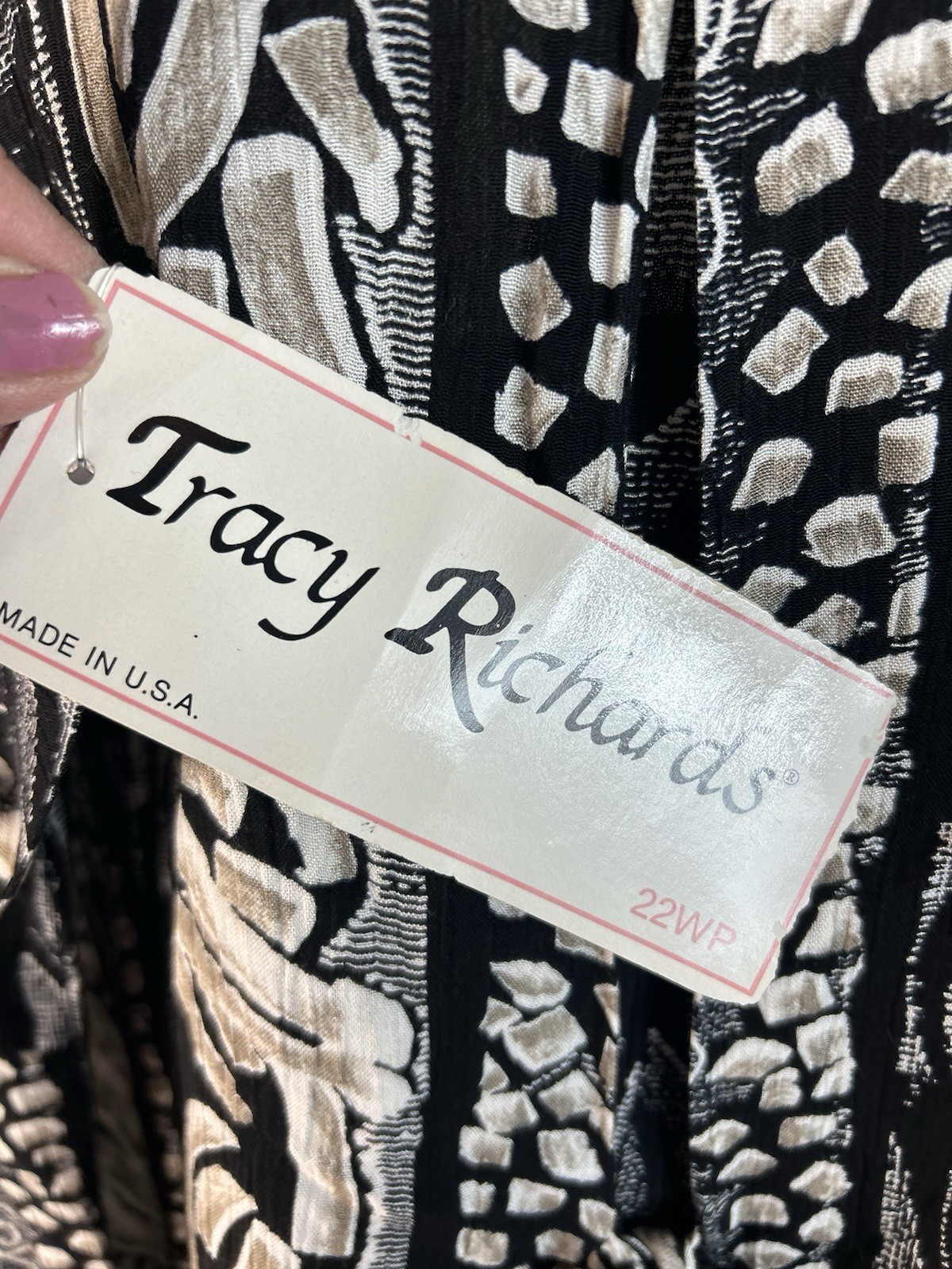 Vintage Tracy Richards Paisley & Stripe Button Blouse Size 22WP