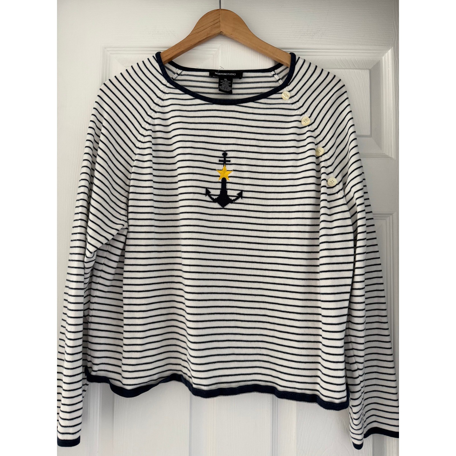 Retro Womens Striped Nautical Sweater Coastal Grandma Yacht club beach preppy