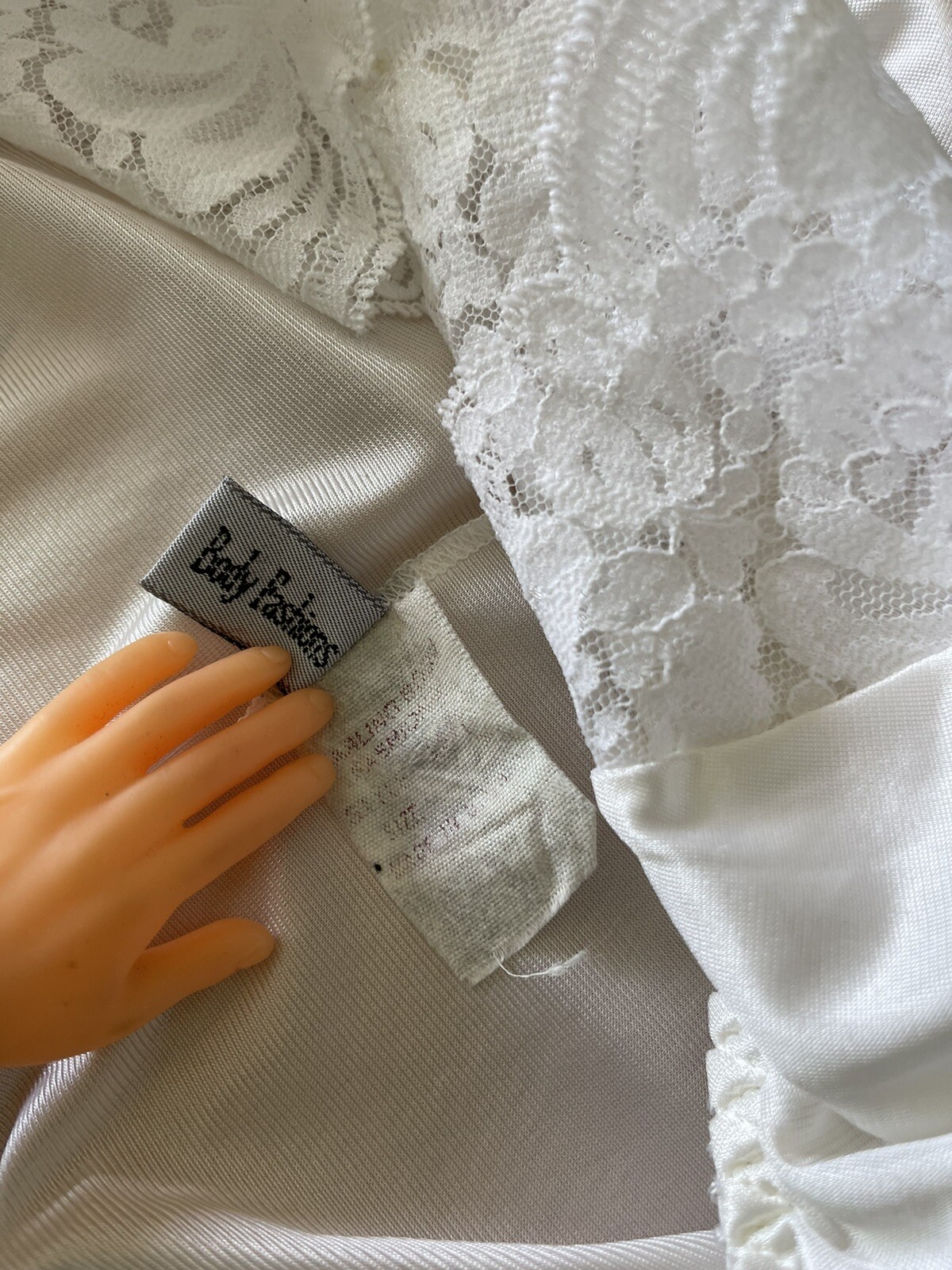 Vintage Darling Lingerie Semi Sheer Nylon Lace Slip Dress Size S Cottagecore