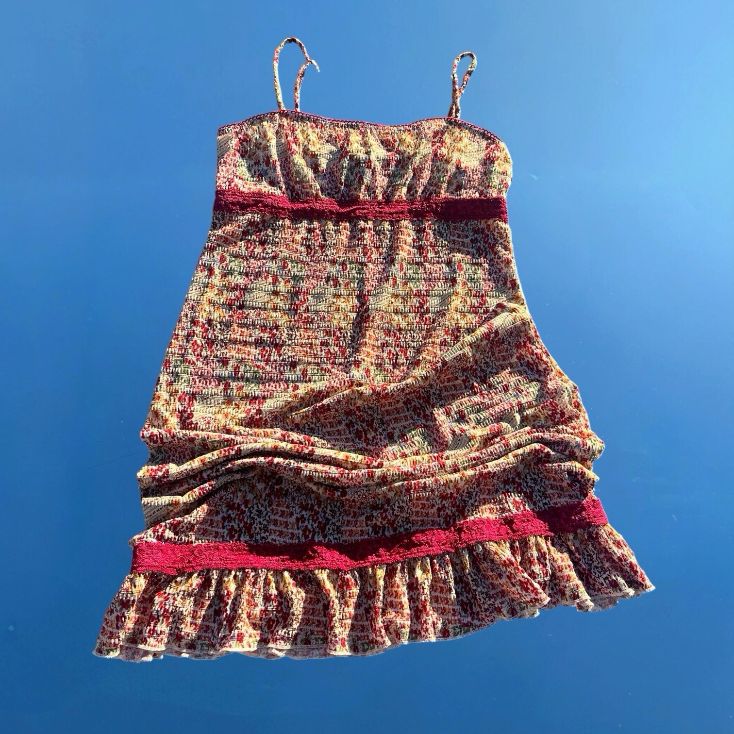 90s/y2k vintage, dainty floral, midi dress. Girl Next Door