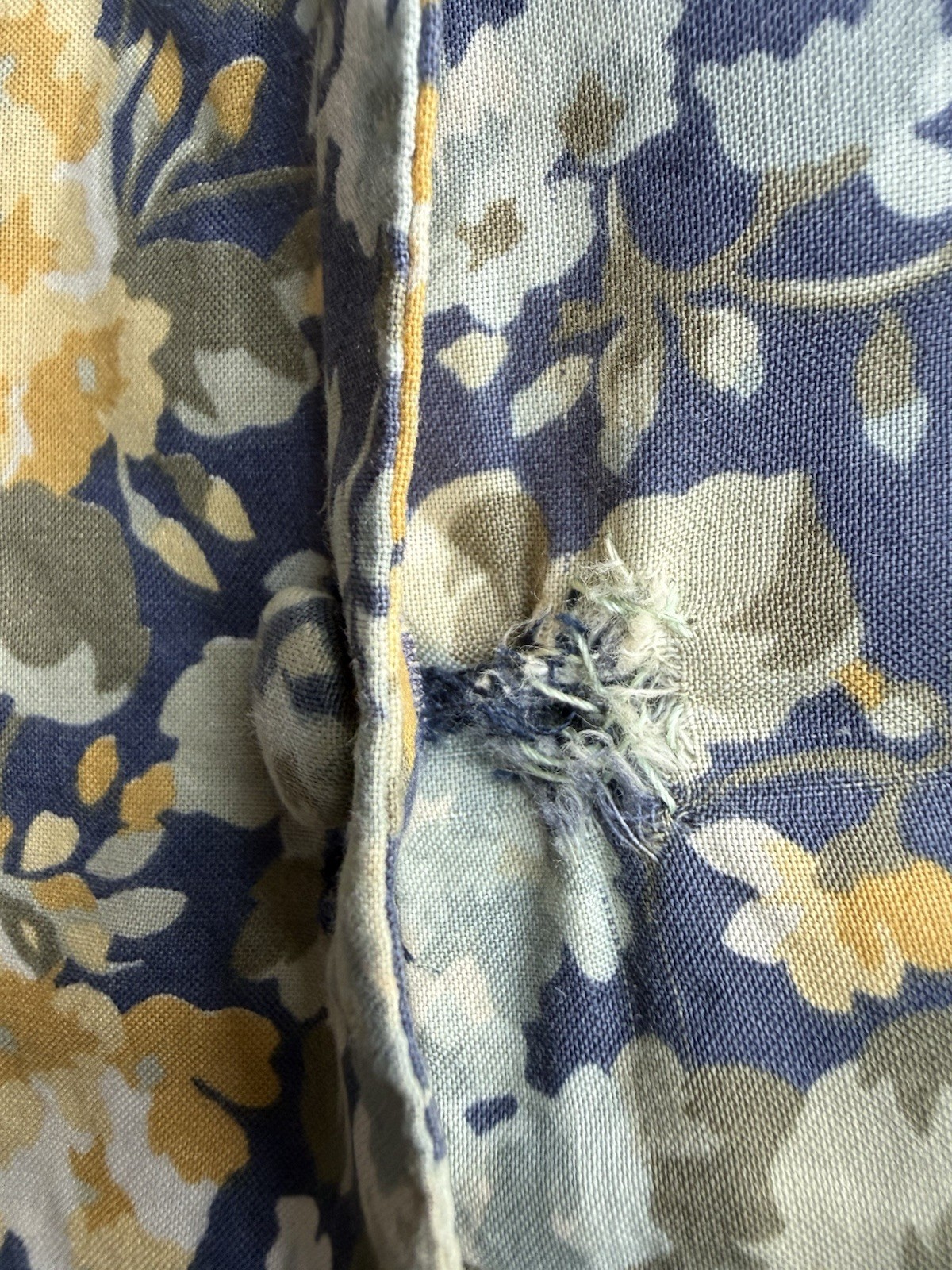 Laura Ashley Vintage Navy Yellow Floral Cotton Long Dress Large UK Made Size 4￼