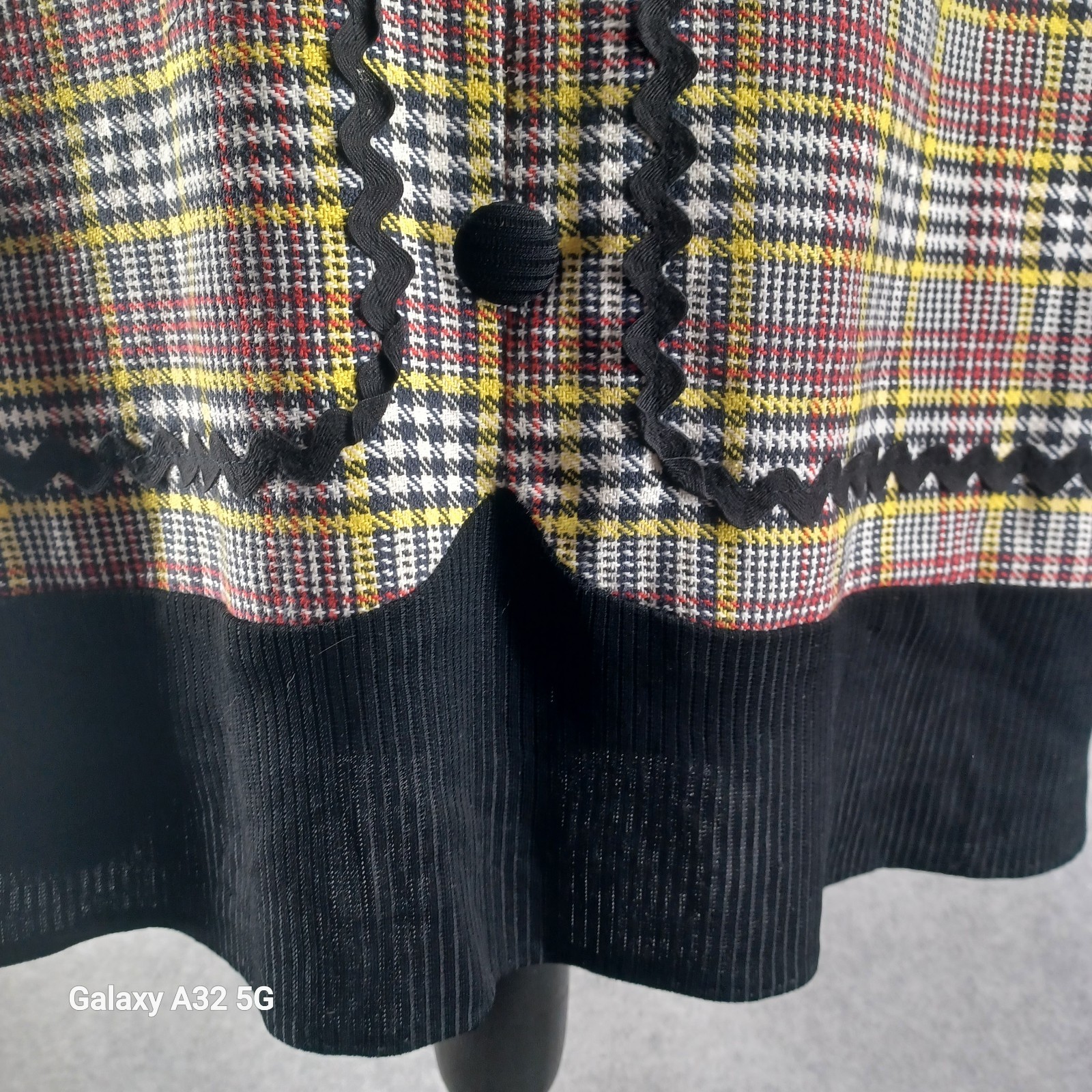 Vintage Mod Plaid Midi Dress Womens Size 14 See Measurements Fashion Rare 1970s