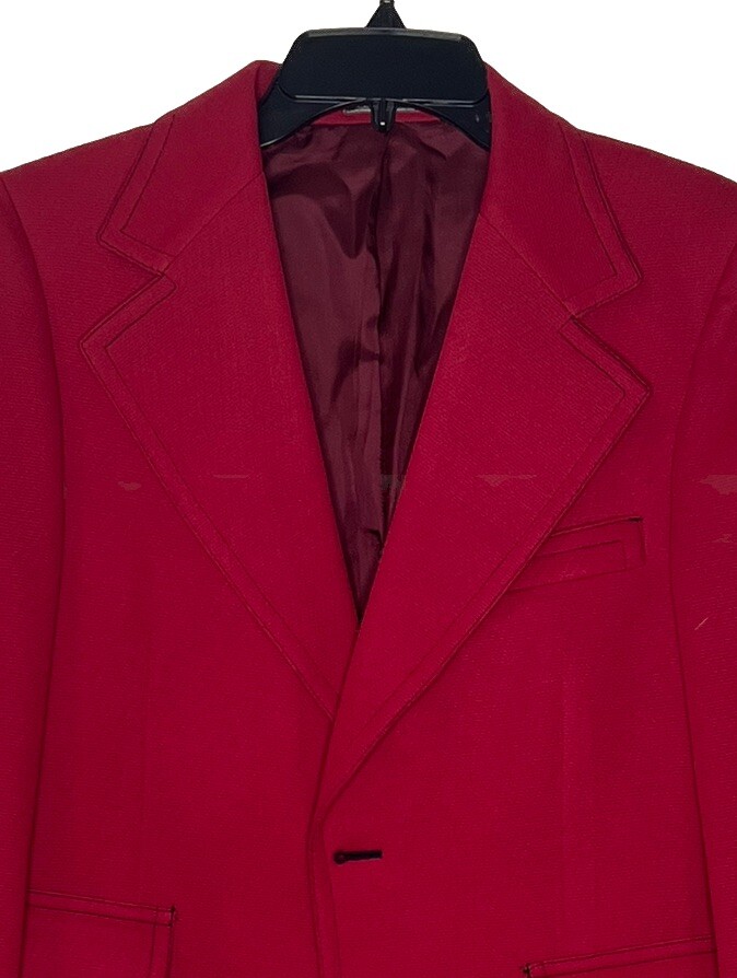 VTG Blazer HISPACOR Arturo Red Sz 40 S Original Tag Found In Pocket Fully Lined