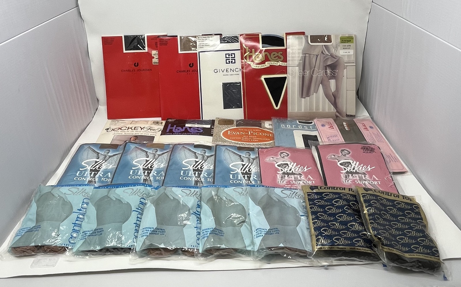 Vintage Pantyhose Lot-23 Pair-M/L Range-Givenchy, Ibici, Silkies, Etc.-NOS