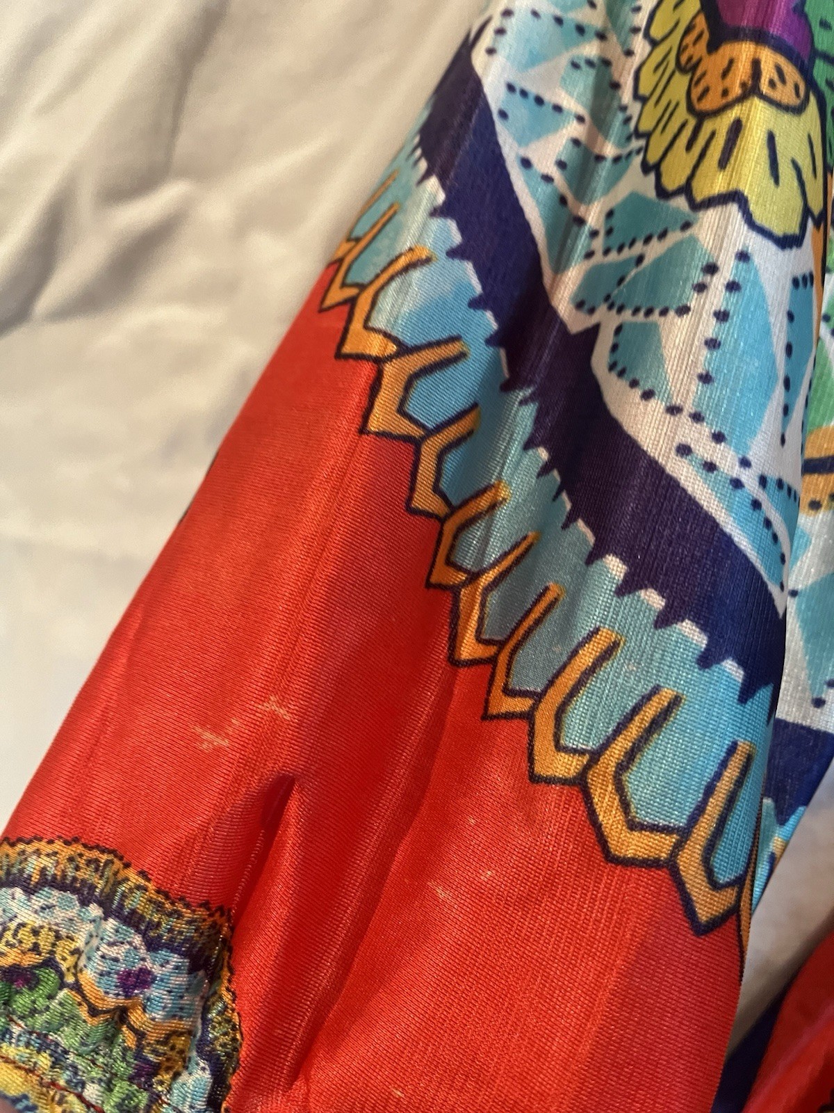 1970s Jumpsuit 3/4 Sleeve Size 26 Waist Very Good Condition Wide Leg Paisley