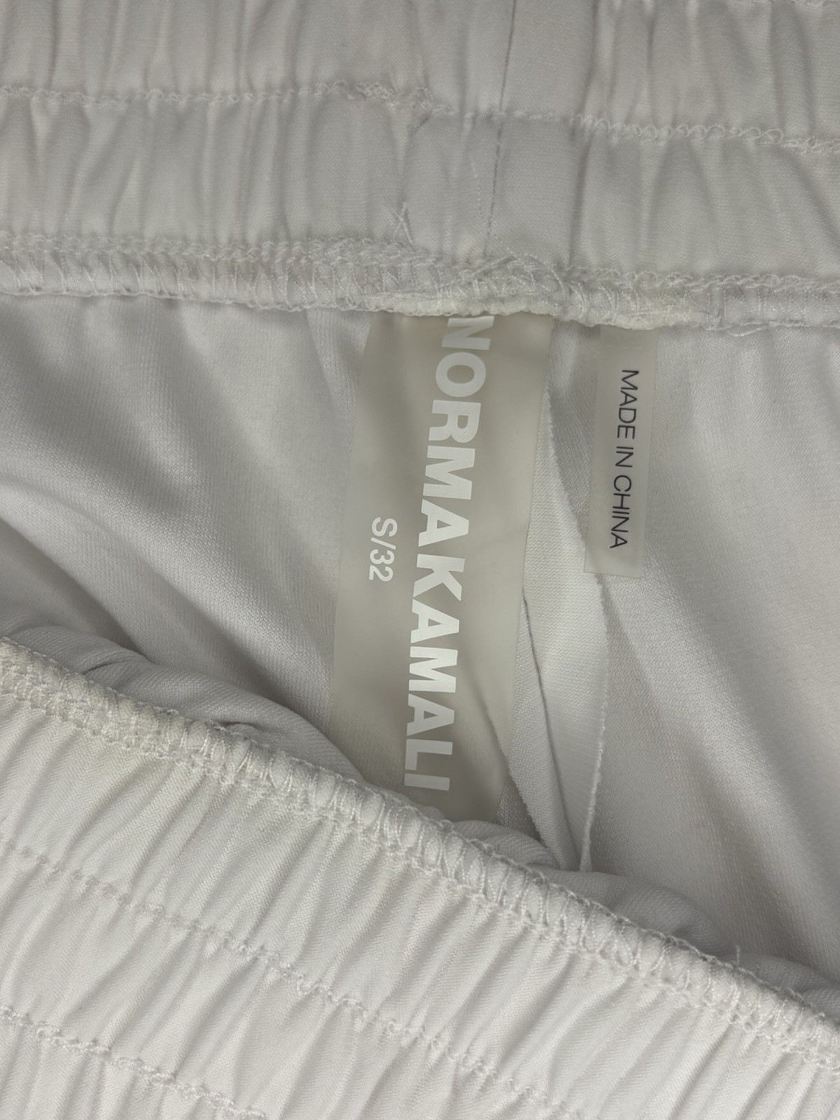 Norma Kamali White Jogger Pants S 31 Waist High Rise Pocket Stretch Flowy Jersey
