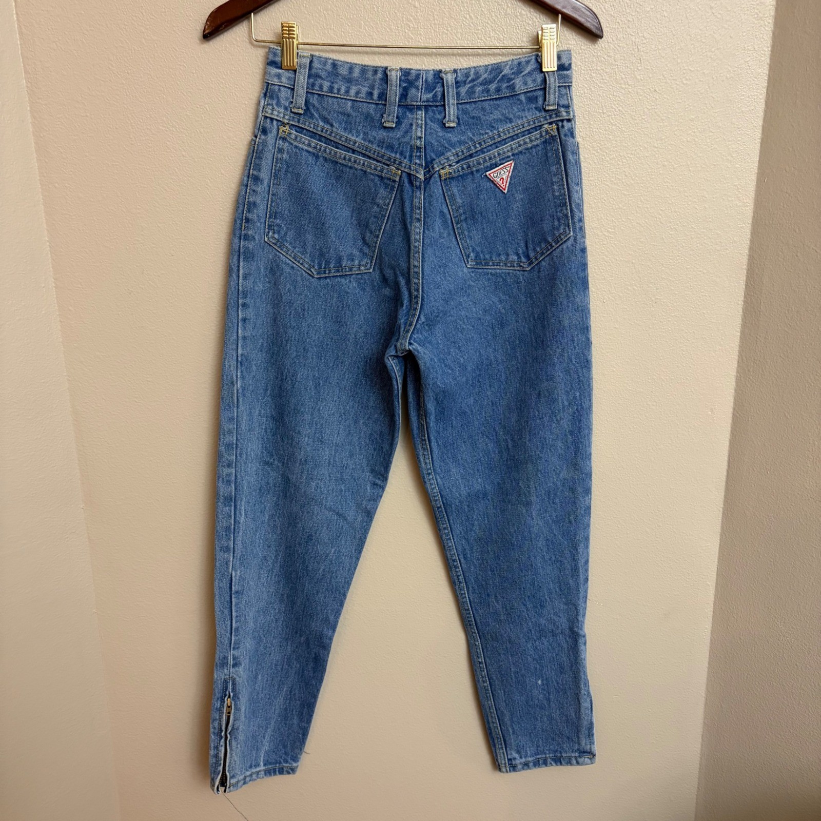 Guess Jeans Georges Marciano 29 Vintage 90s High Rise Ankle Zip Mom Jeans