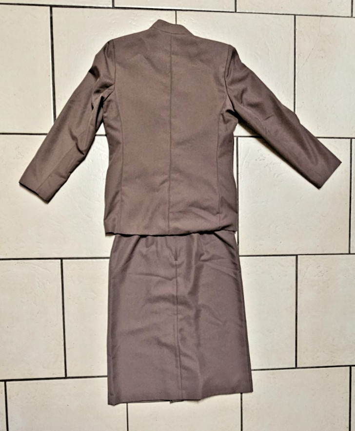 Vintage Tan Jay 2-pc Skirt Suit Jacket Size 10 Soft Brown Wool Blend USA Made