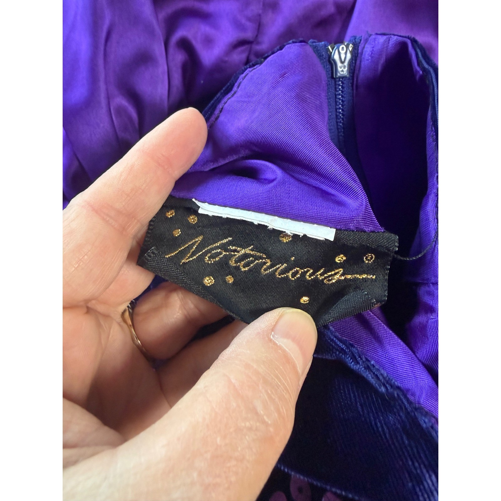 Notorious Vintage 80s Purple Sequin Velvet Satin Tiered Party Dress Size 5 Prom