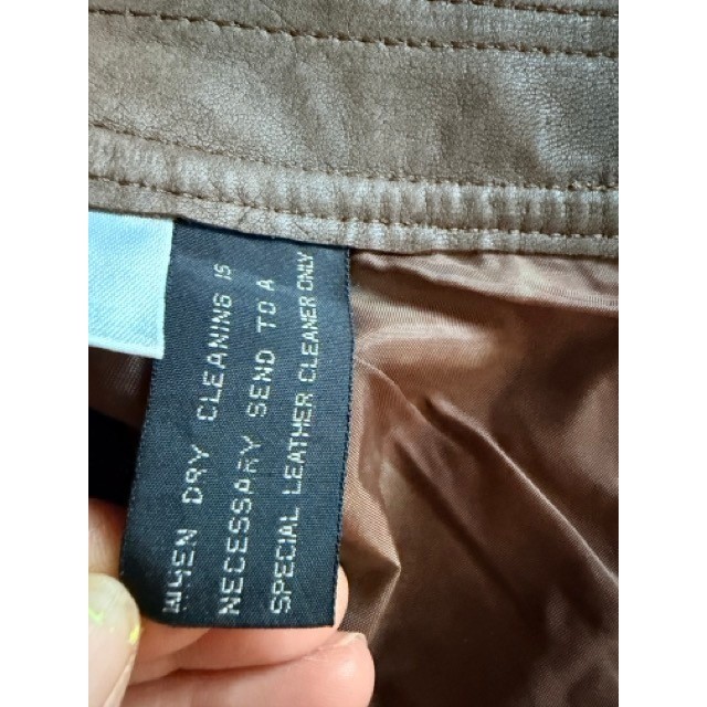 90s Genuine Leather Pencil Skirt Vintage Snap-Front Moto Y2K Brown Sz 9/10