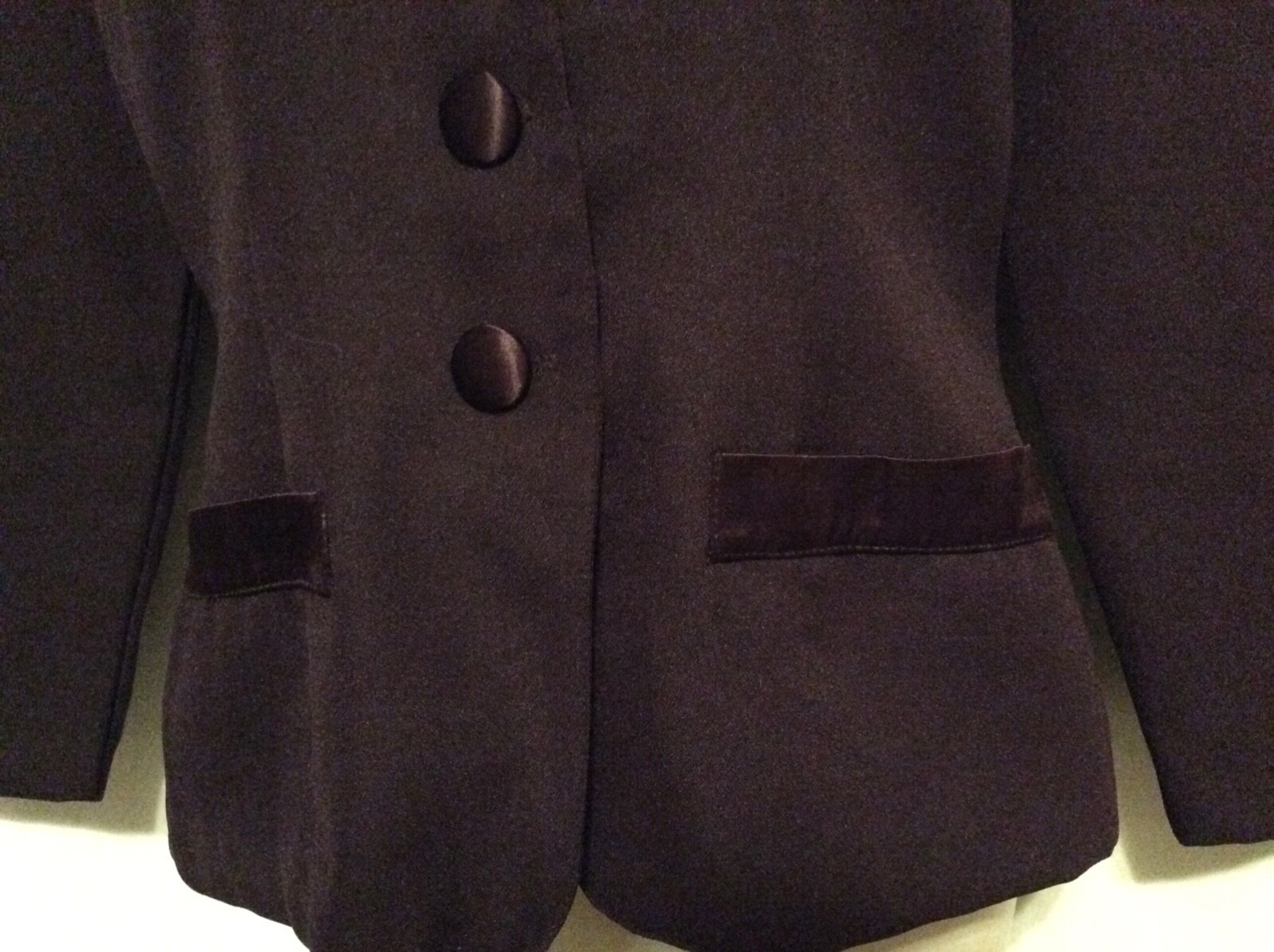  Vintage La Belle SZ 9  Maroon/Purple Blazer  jacket 4 cloth covered buttons 