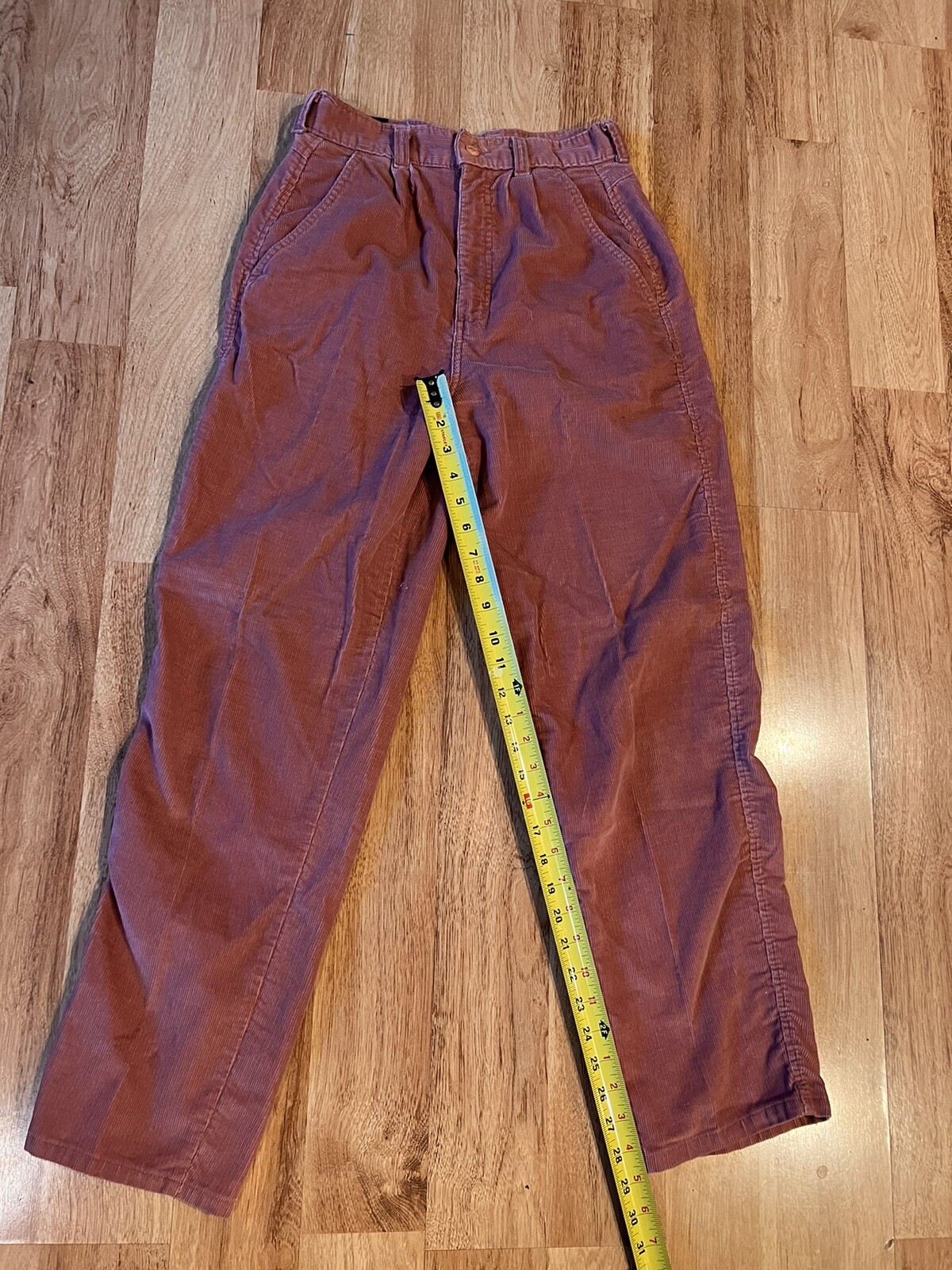 Vintage 1970s 80s Britannia Corduroy High Waisted Mom Hi Rise Pants Rose Pink