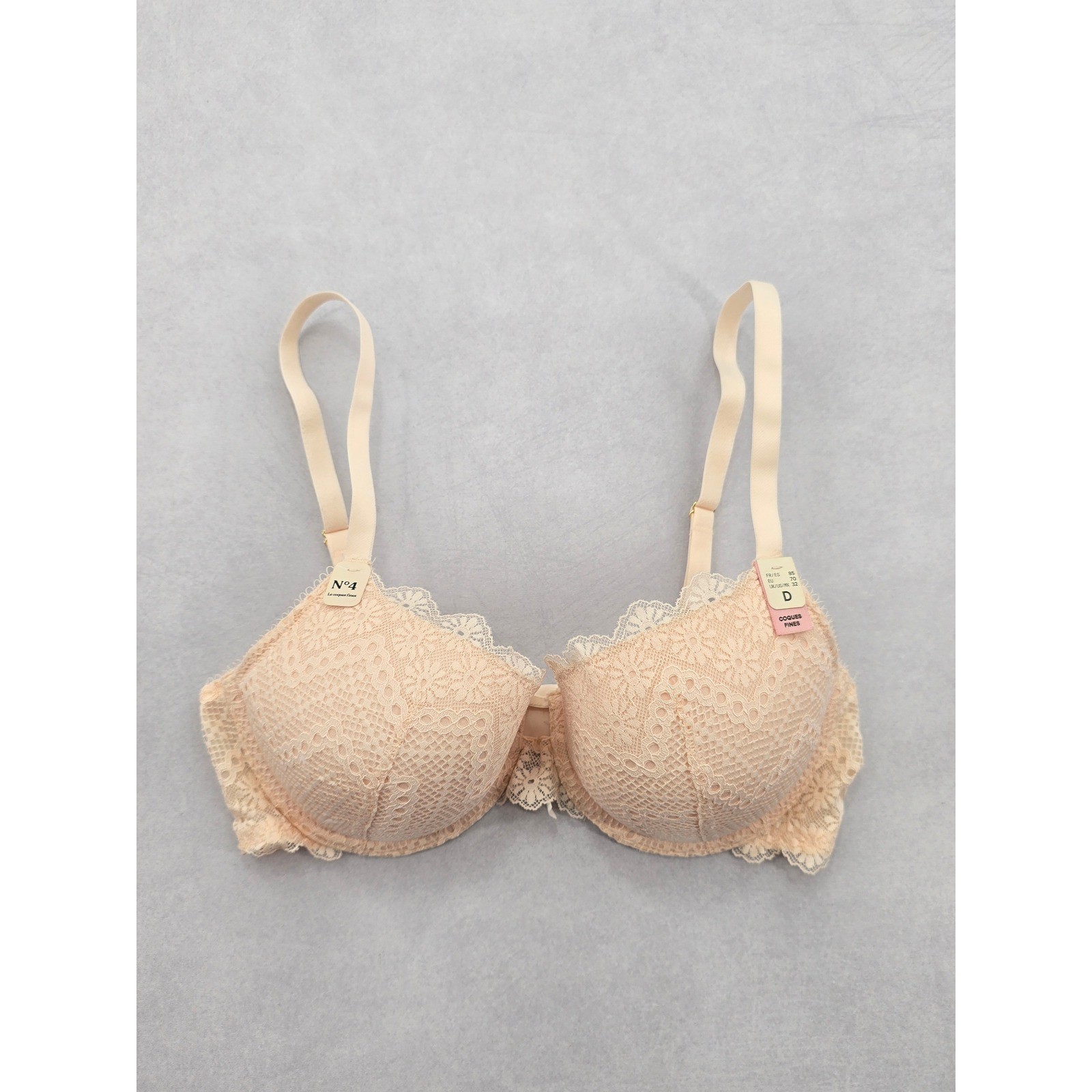 Pink Lace Padded Wired Bra 32D Wedding Fairy Sexy Lingerie