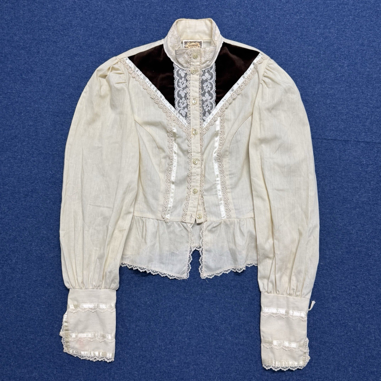Vintage 70s Gunne Sax by Jessica Womans Button-Up Blouse Size 5
