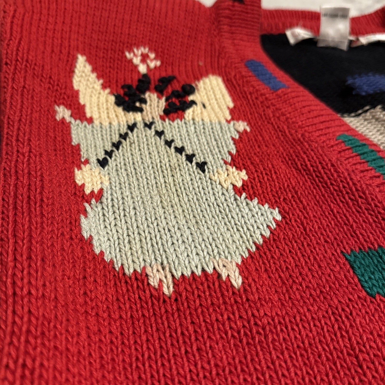 Vintage Lisa Nichols Ugly Christmas Sweater Cardigan Sz S Red Cotton 1988 Santa