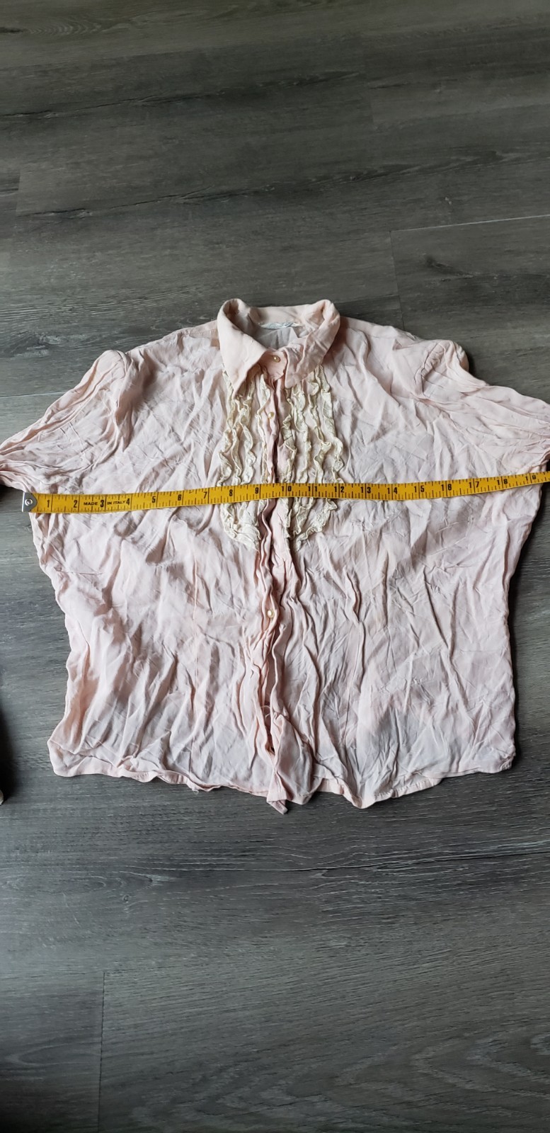 VTG 40s/50s Rhoda Lee Secretary Blouse Top Sz XS? Pearl Buttons FLAWS STAINS
