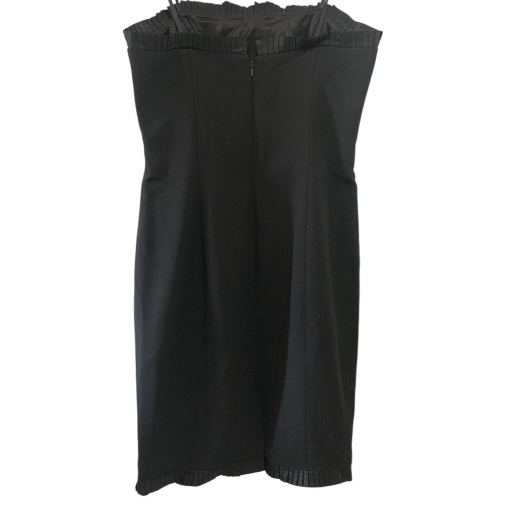 Vintage Saks Fifth Avenue Anne Stanley Black Pleated Ruffle Dress Size 12