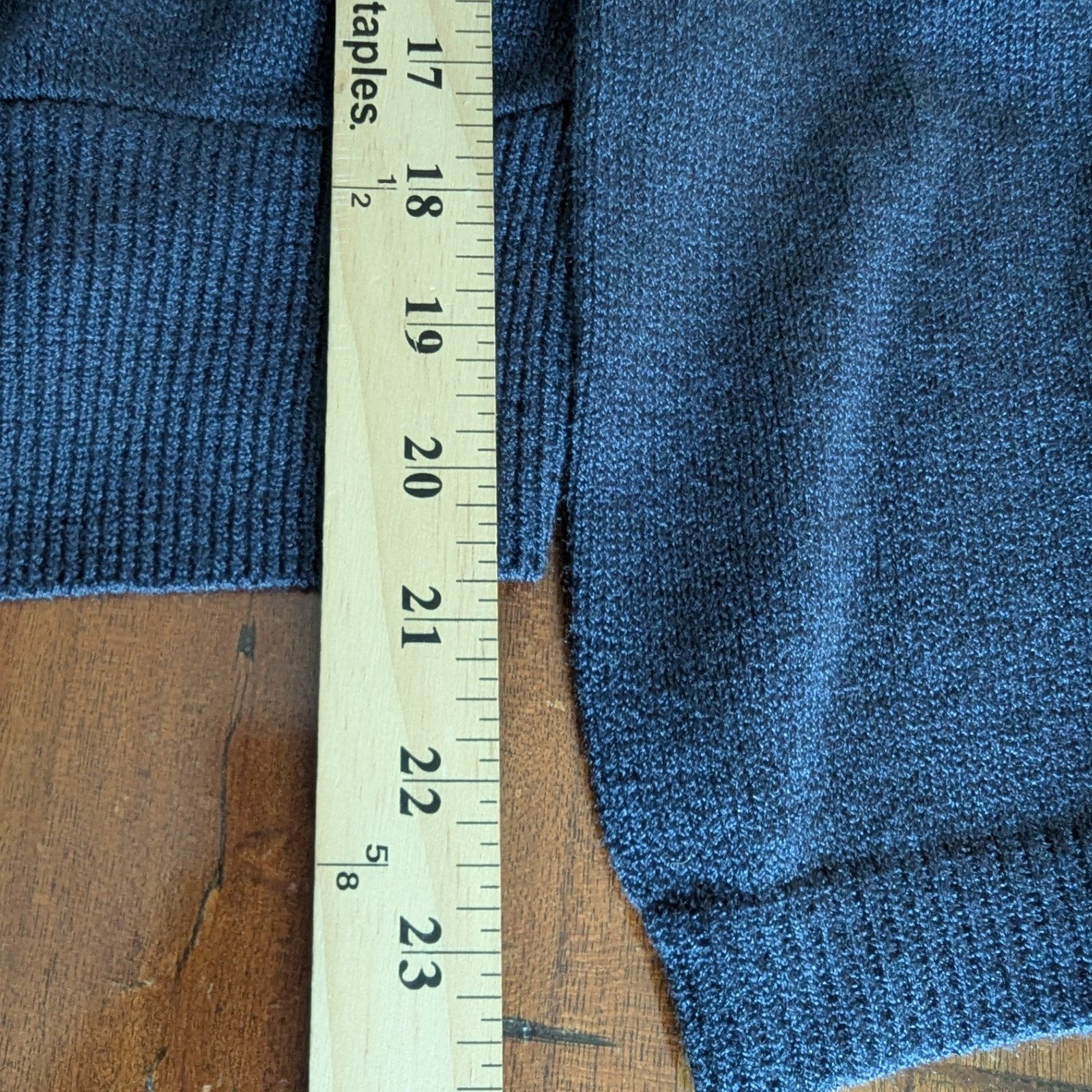 Vtg 80s Navy Blue Cropped Cardigan Gold Buttons Preppy Nautical Sweater USA 8