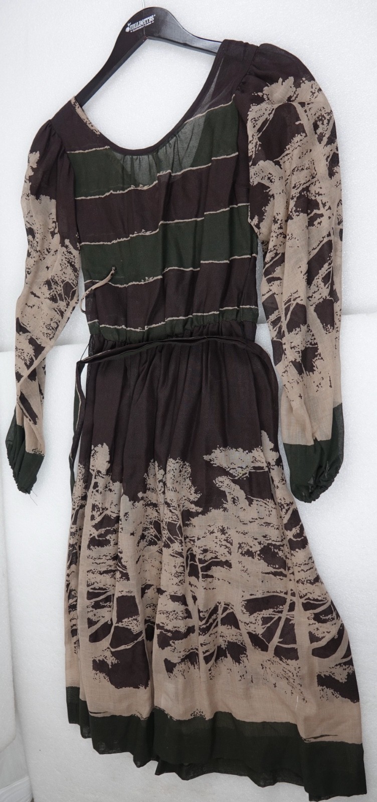 VINTAGE WOMANS CLOTHING JUDY WAYNE NATURAL EARTH DRESS LONG SLEEVED SIZE 9 -10