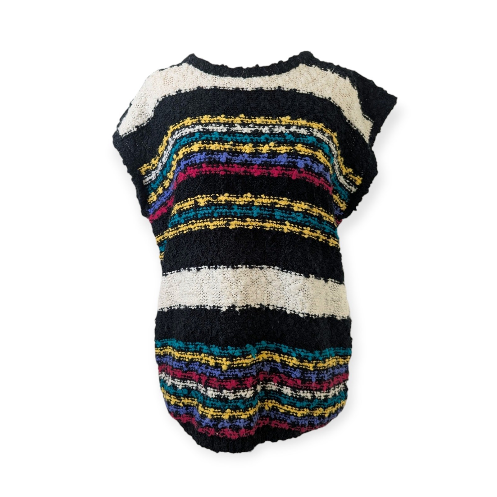 Nubby 80s WESTERN CONNECTION Colorful Stripe Sweater Vest Large