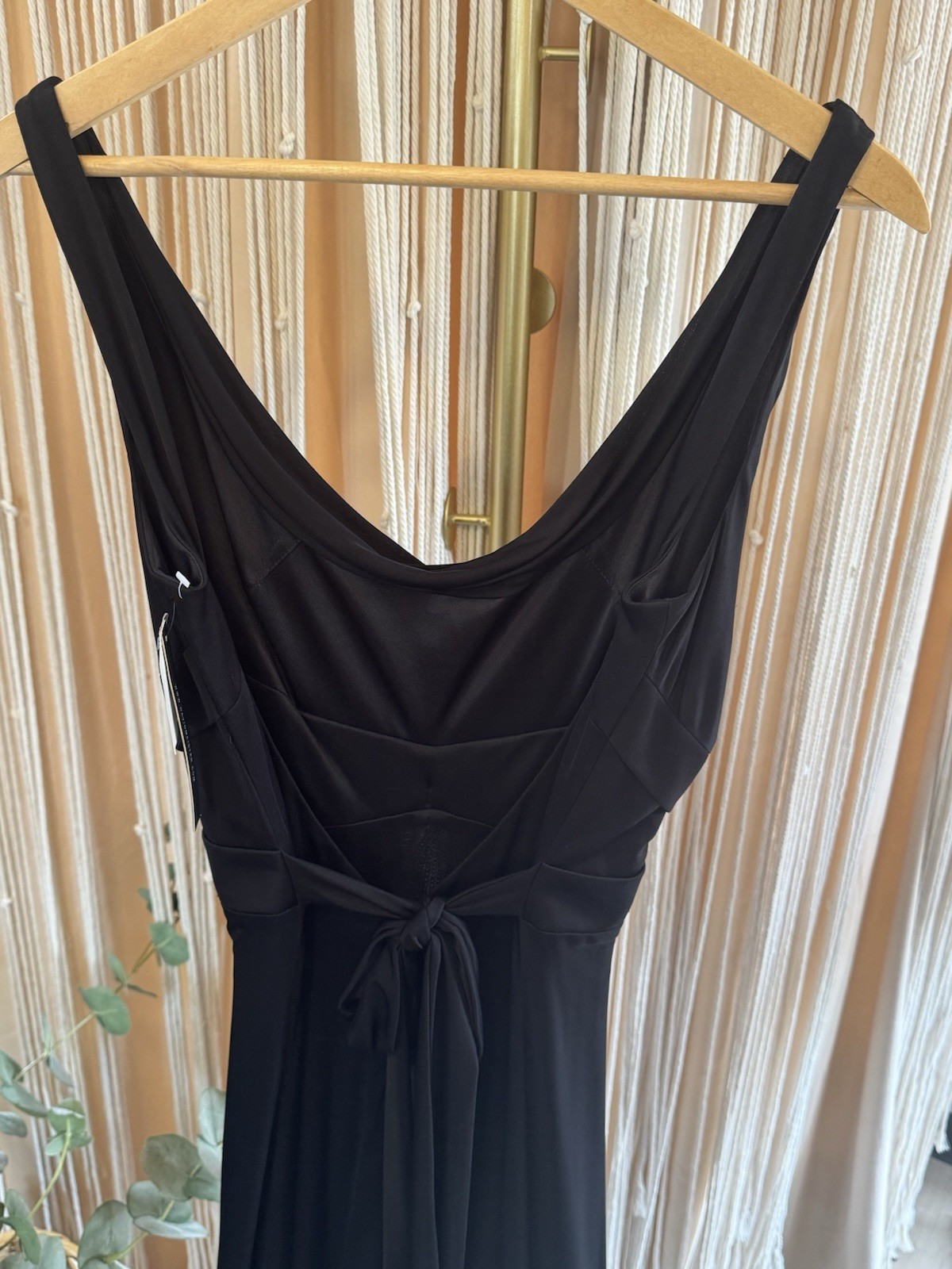 Vintage NWT David Meister Black Cowl Neck Maxi Dress Evening Gown Sleeveless