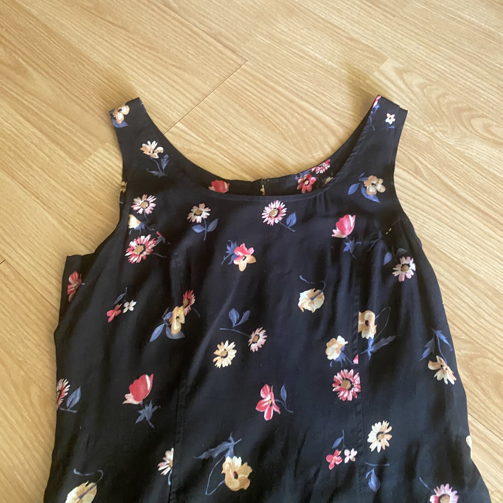 Vintage Star City Clothing Co. Dark Floral Sheer Mini Dress Medium