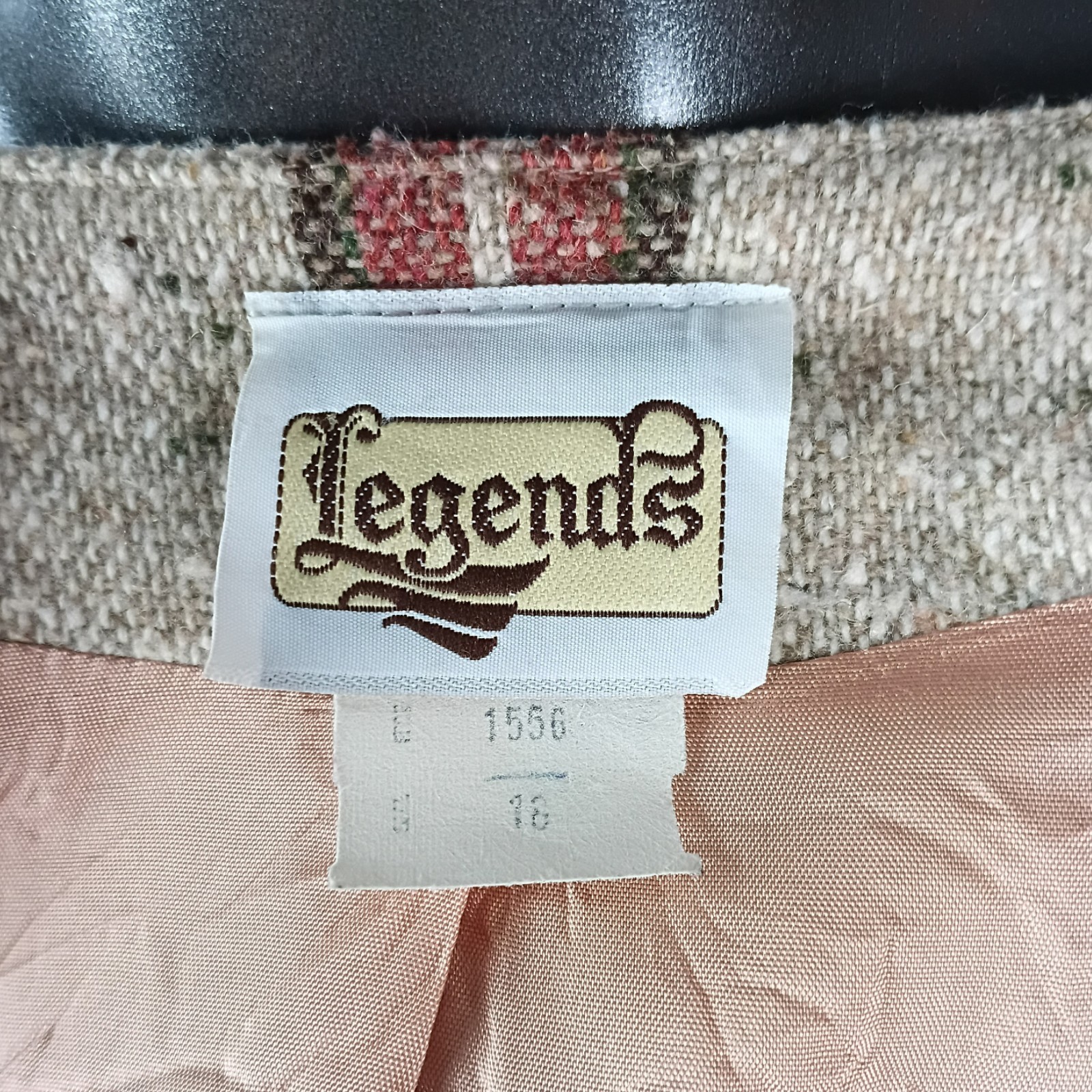 VTG Legend’s Vertical Striped Wool Collarless Blazer Jacket Women’s Size 18 Reg