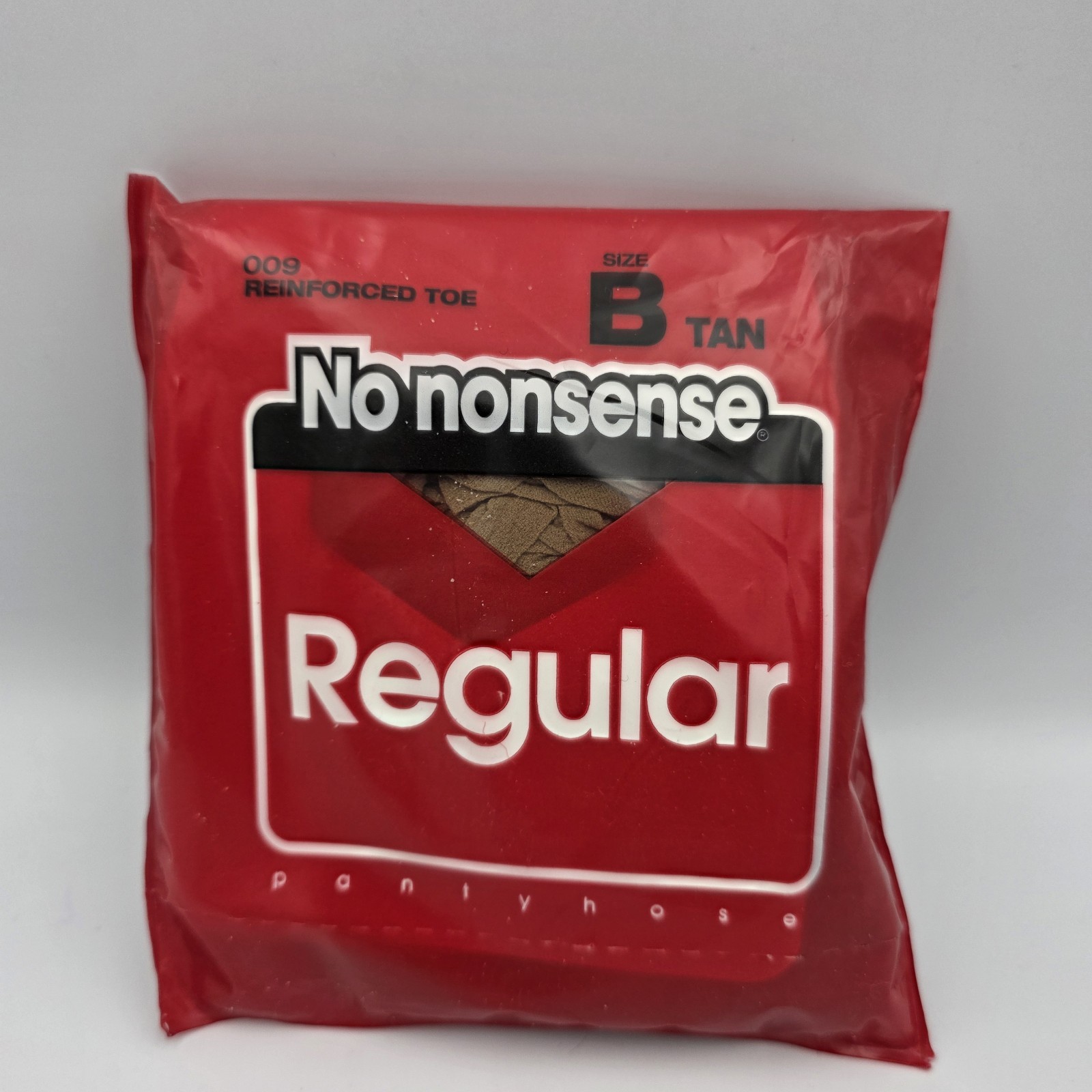 New Vtg No Nonsense 009 Regular Pantyhose Size B Tan Reinforced Toe Hosiery