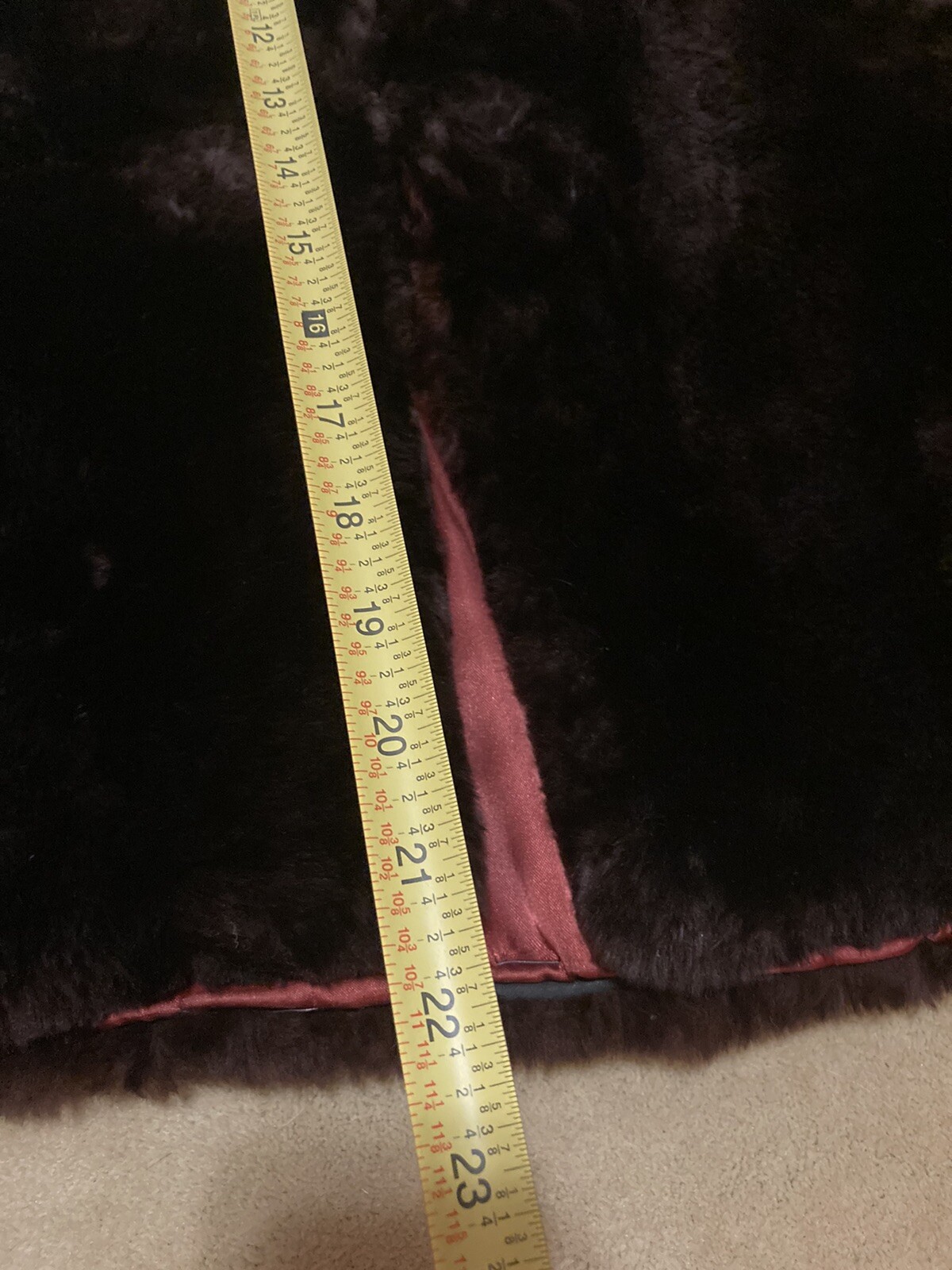 Vintage Genuine – Mouton Lamb Shearling Fur – Reddish Brown Cropped Coat – S/M