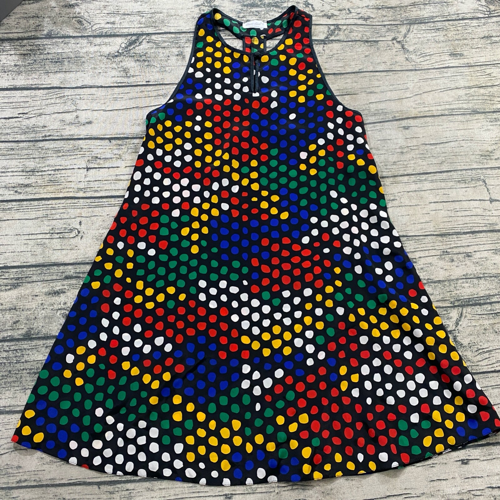 Lucie Ann II Vtg 70s Racerback Tennis Skater Knee Length Polka Dot Novelty Dress