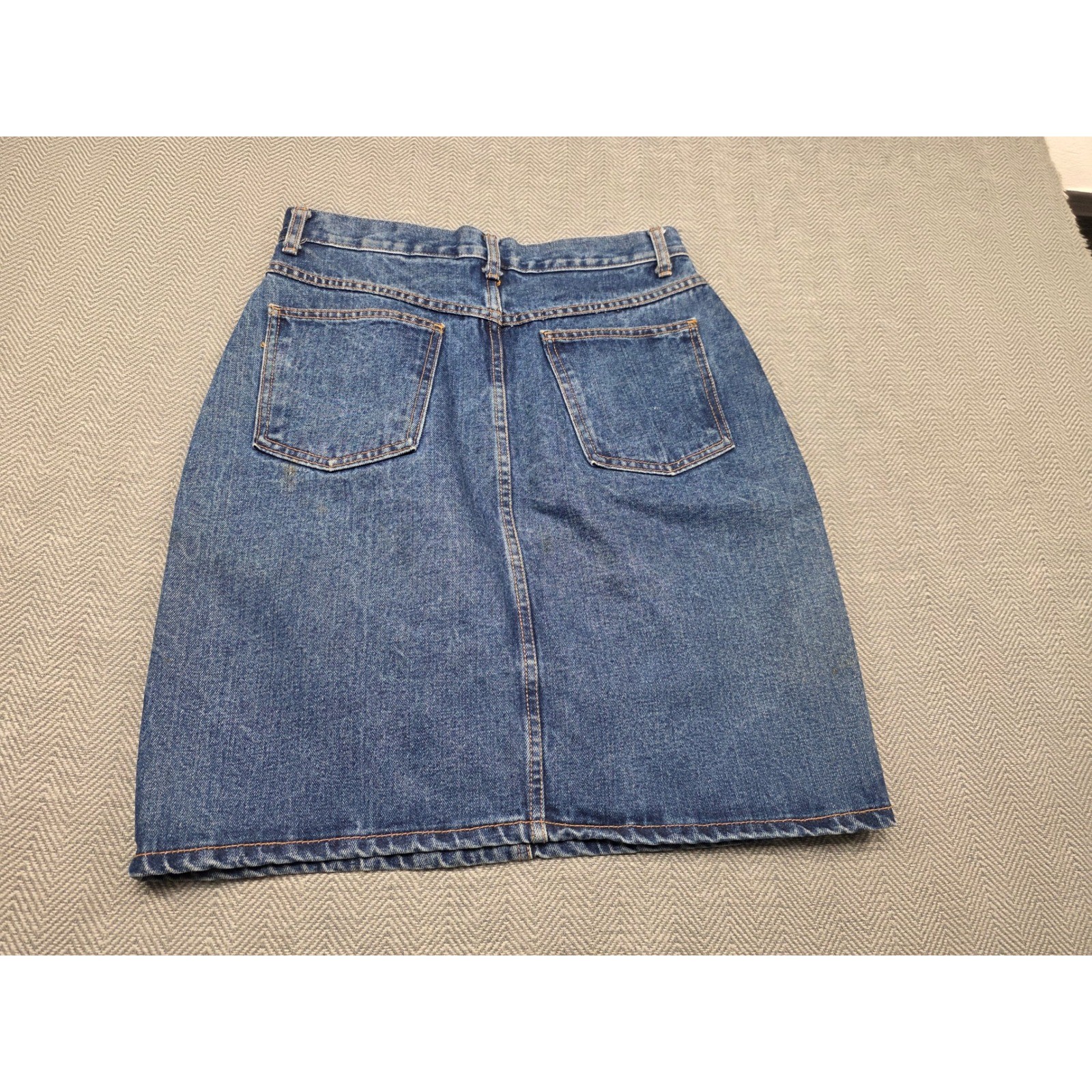 Pasta Vintage Denim Mini Skirt High Waisted Medium Wash Made in USA Size 11/12