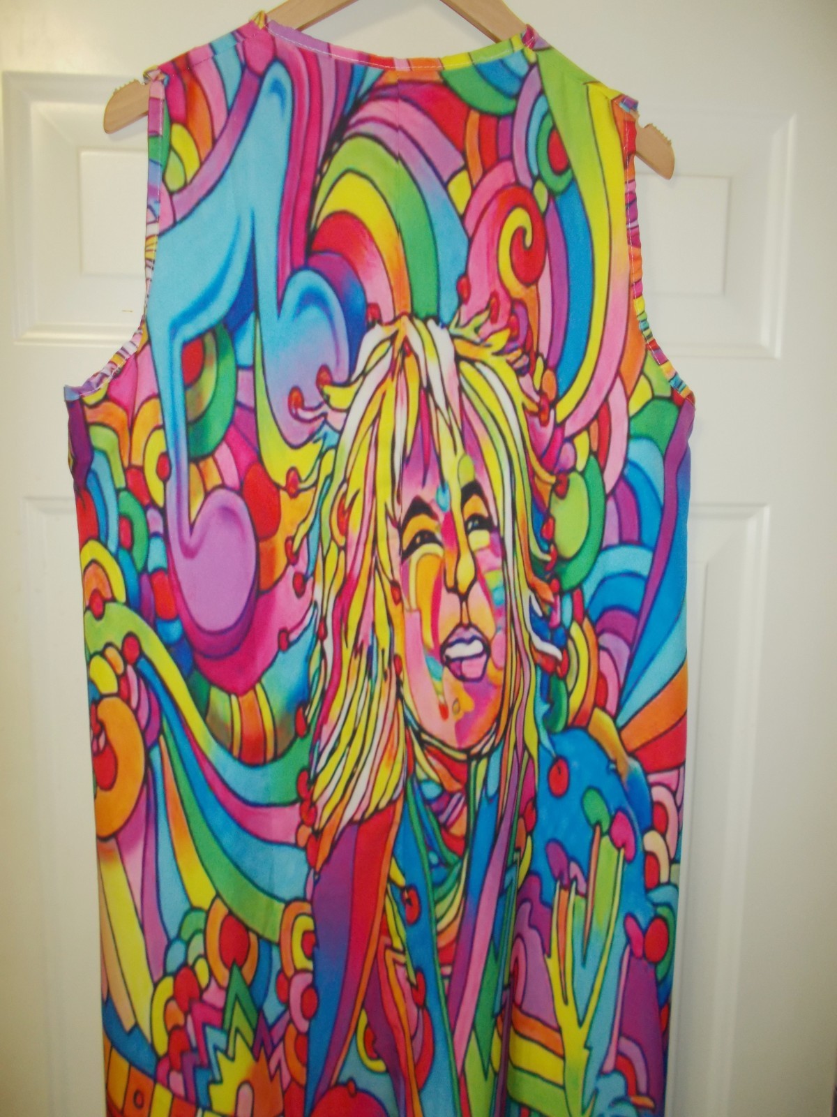 Vintage 1970’s Psychedelic Guitar Player Kaftan Dress Size L