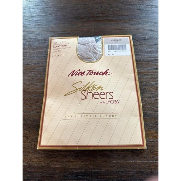 Vintage Sears Nice Touch Silken Sheers Mist Hosiery Pantyhose Size Average