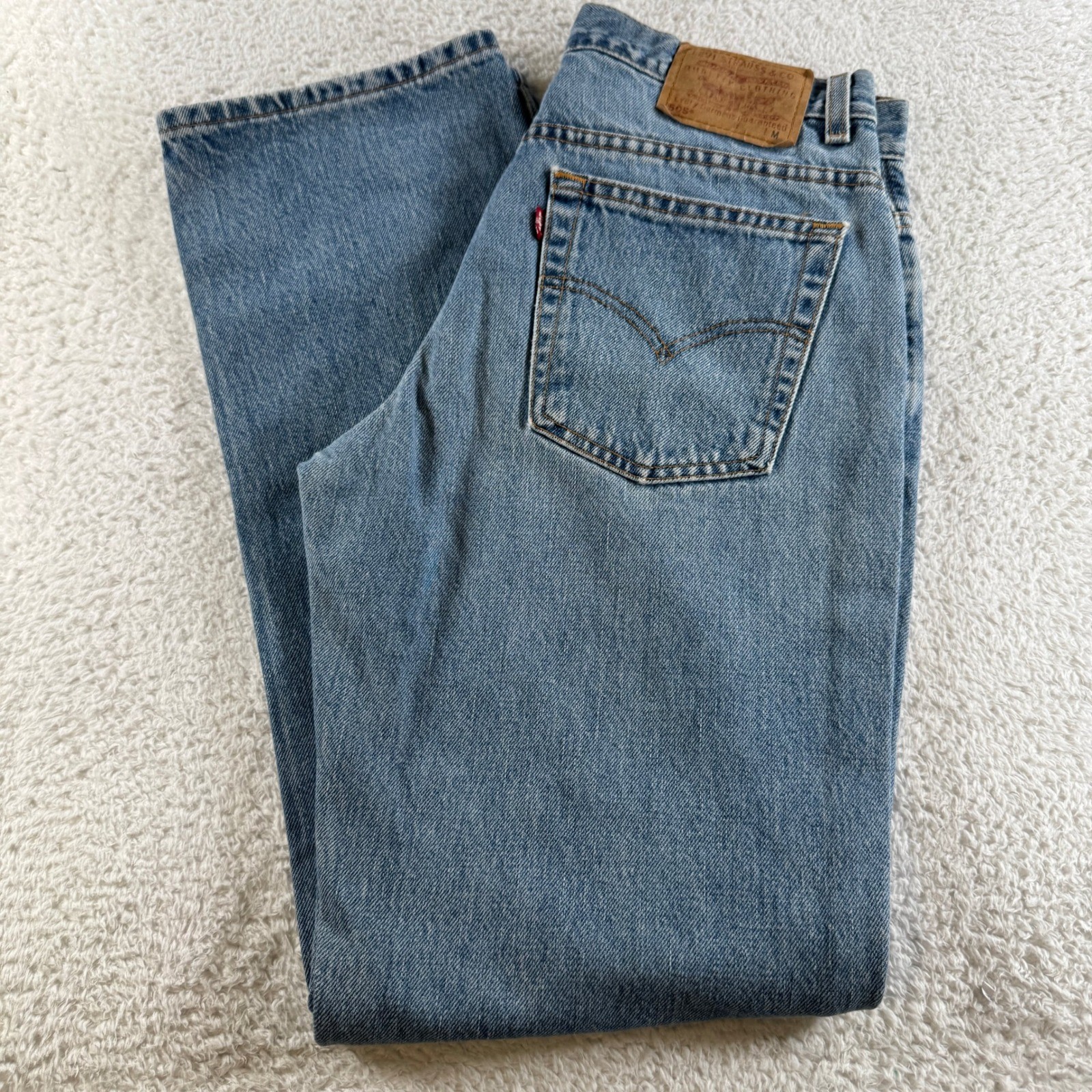 Vtg Levis 505 Jeans Women 10 MIS M Tag 31×33 Fit Blue Light Wash Denim Straight